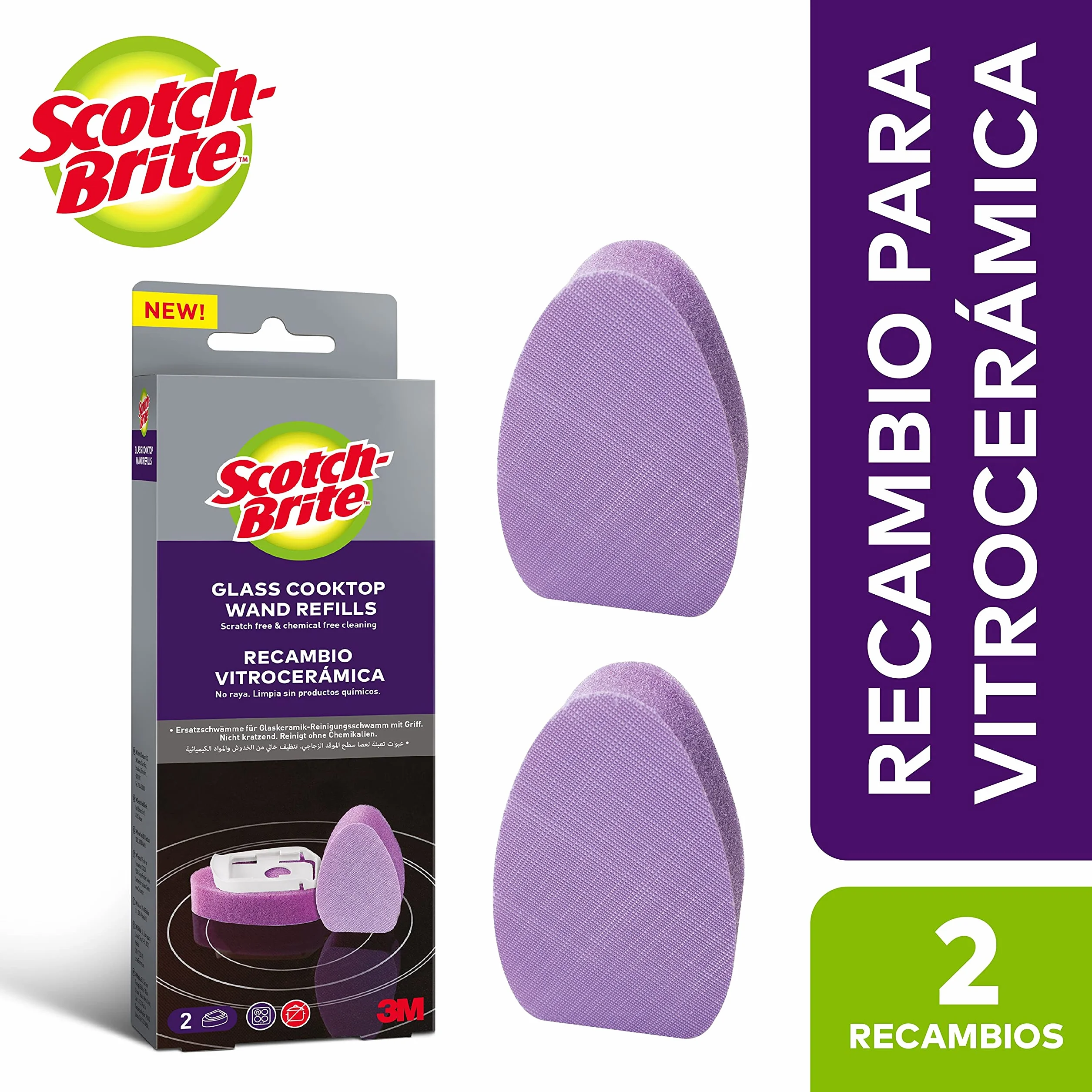 Scotch-Brite Wkłady do szklanej różdżki kuchennej, 2 sztuki w opakowaniu