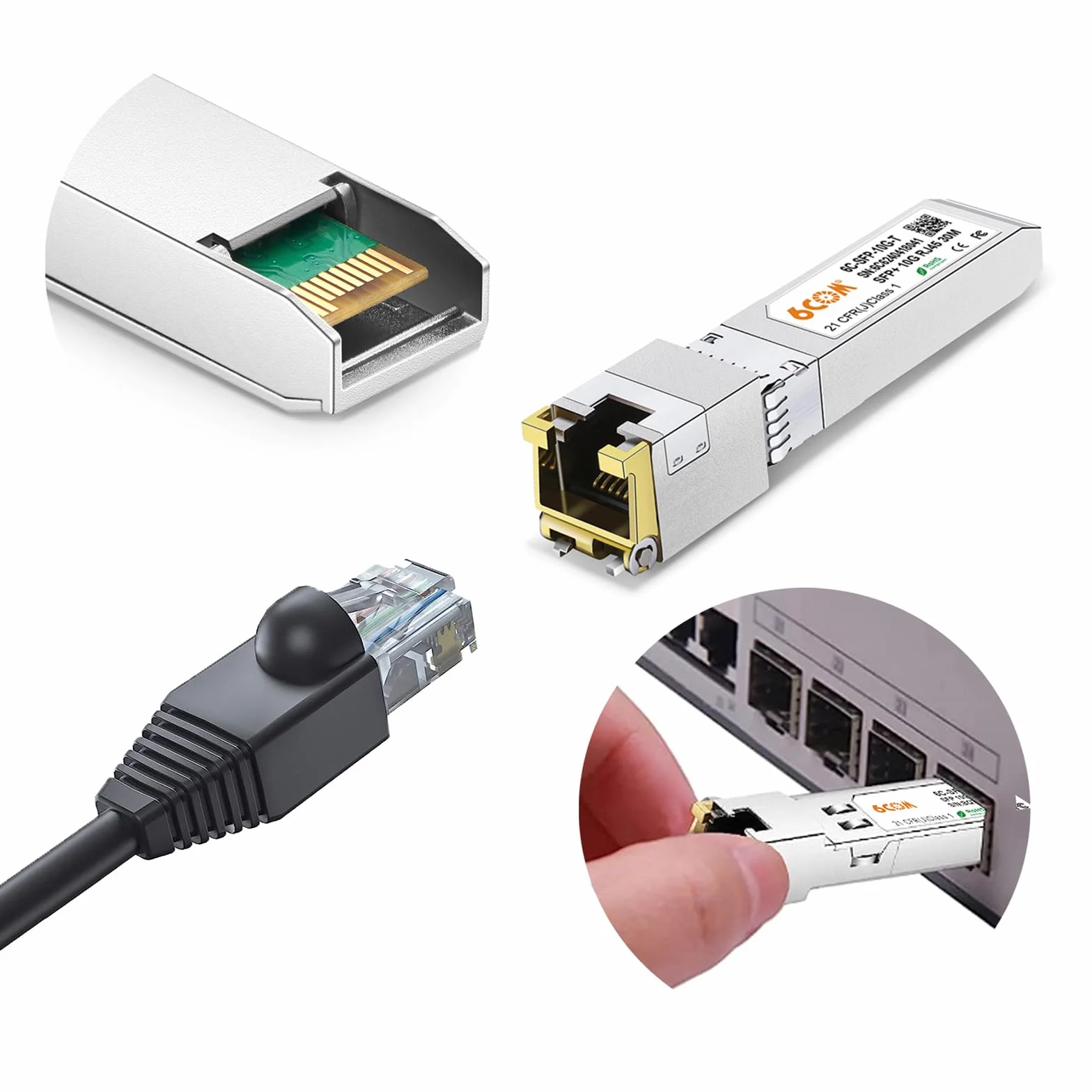 SFP+ nadajnik RJ45 10GBase-T 1.25/2.5/10G do Cisco Ubiquiti MikroTik 30 m