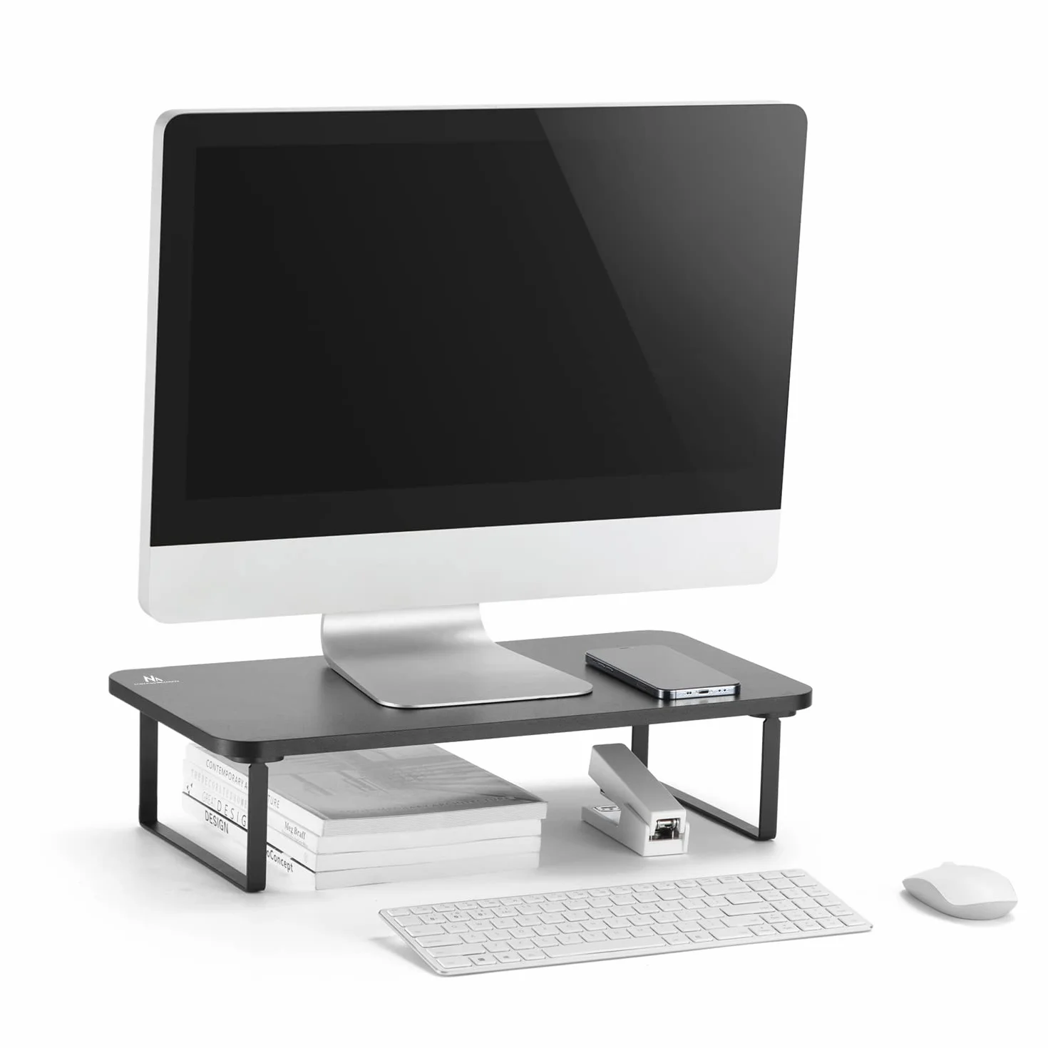 Maclean MC-933 Ergonomiczna Podstawka pod Monitor Czy Laptopa o Powierzchni 50x26 cm, Profesjonalny Stolik na Monitor Tworząc Wygodne i Zdrowe Środowisko Pracy, Elegancki Stolik na Ekran do 20 kg