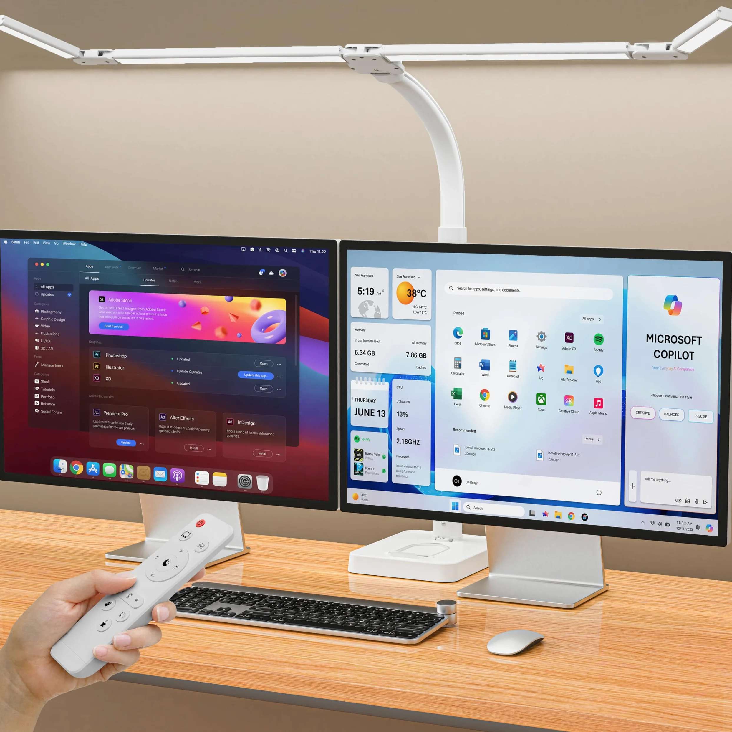 TANTU Lampa biurkowa LED, ściemniana, 24 W, 80 cm, z funkcją ładowania, bezprzewodowa ładowarka, funkcja ładowania USB, lampa architektoniczna, lampa stołowa, 5 temperatur barwowych, 5 poziomów jasności, czarna lampa biurowa