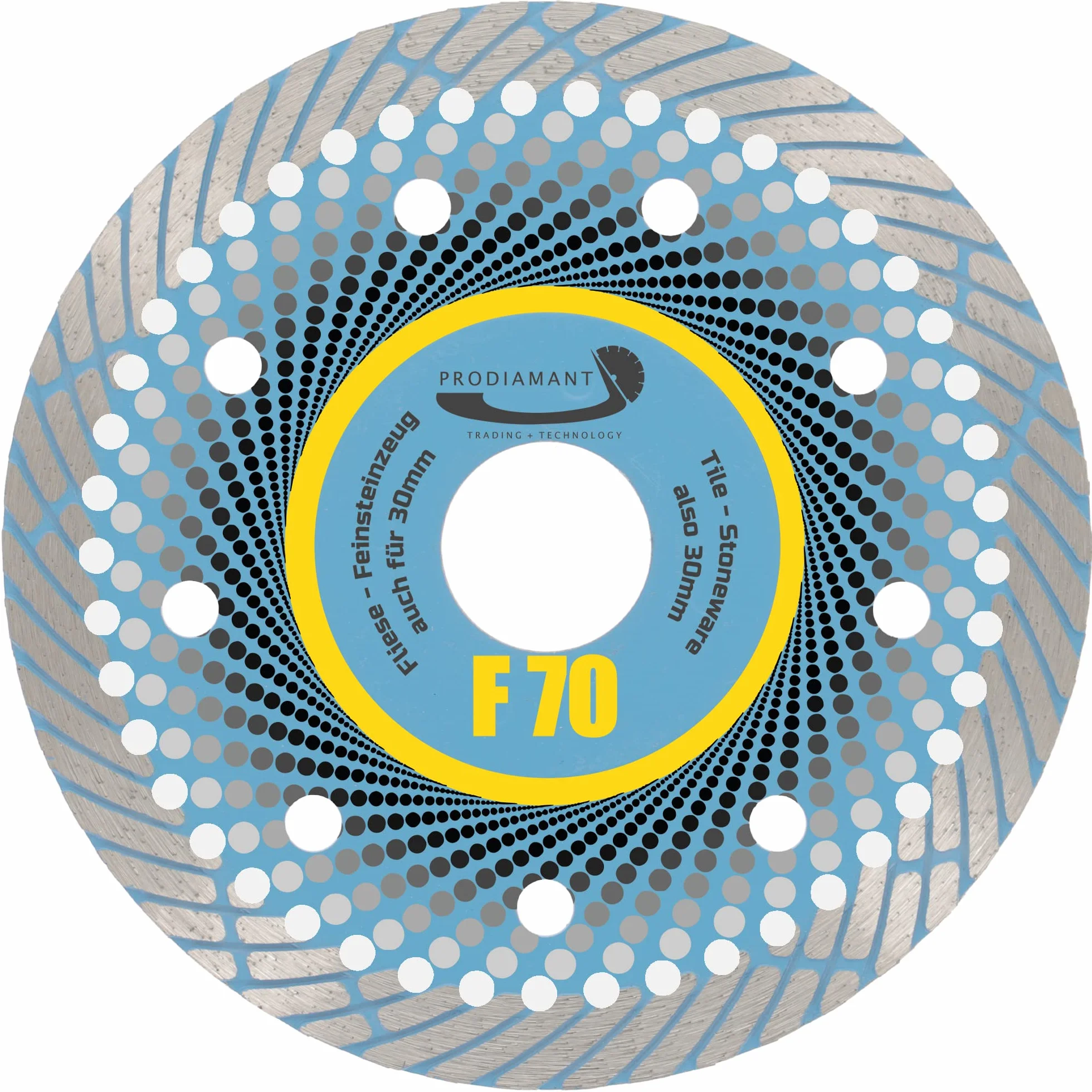 PRODIAMANT Profesjonalna diamentowa tarcza do cięcia gresu F70 bardzo cienka 115 mm x 22,2 mm diamentowa tarcza do cięcia na sucho do 3 cm płyt tarasowych