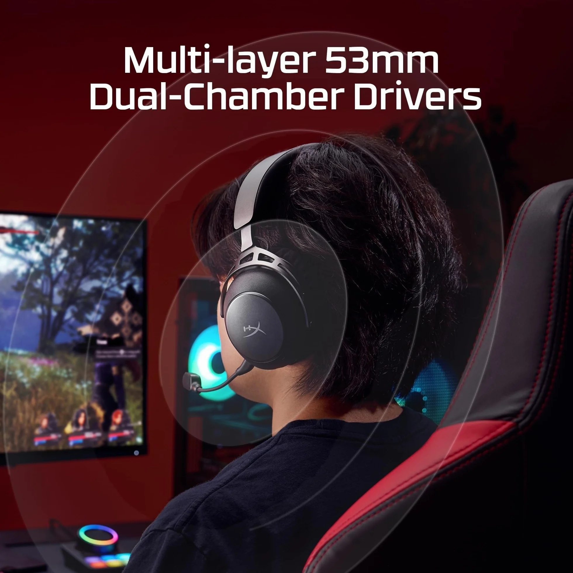 HyperX Cloud Alpha 2 bezprzewodowy zestaw słuchawkowy do gier 53 mm 250h baterii 2,4 GHz Bluetooth