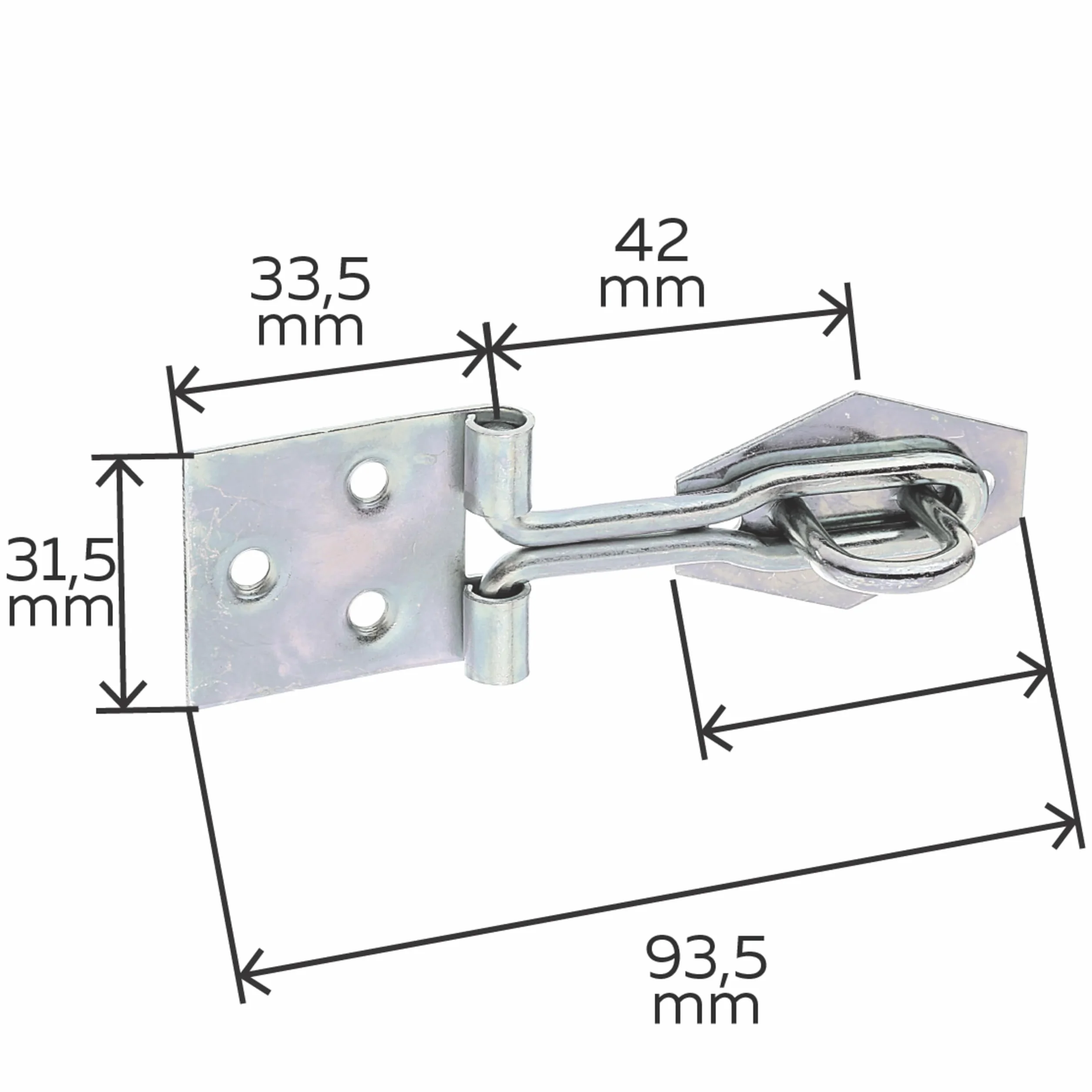 Alberts 348212 Zakładka | z pętlą | ocynkowana, pasywowana grubowarstwowo | 93,5 x 31,5 mm