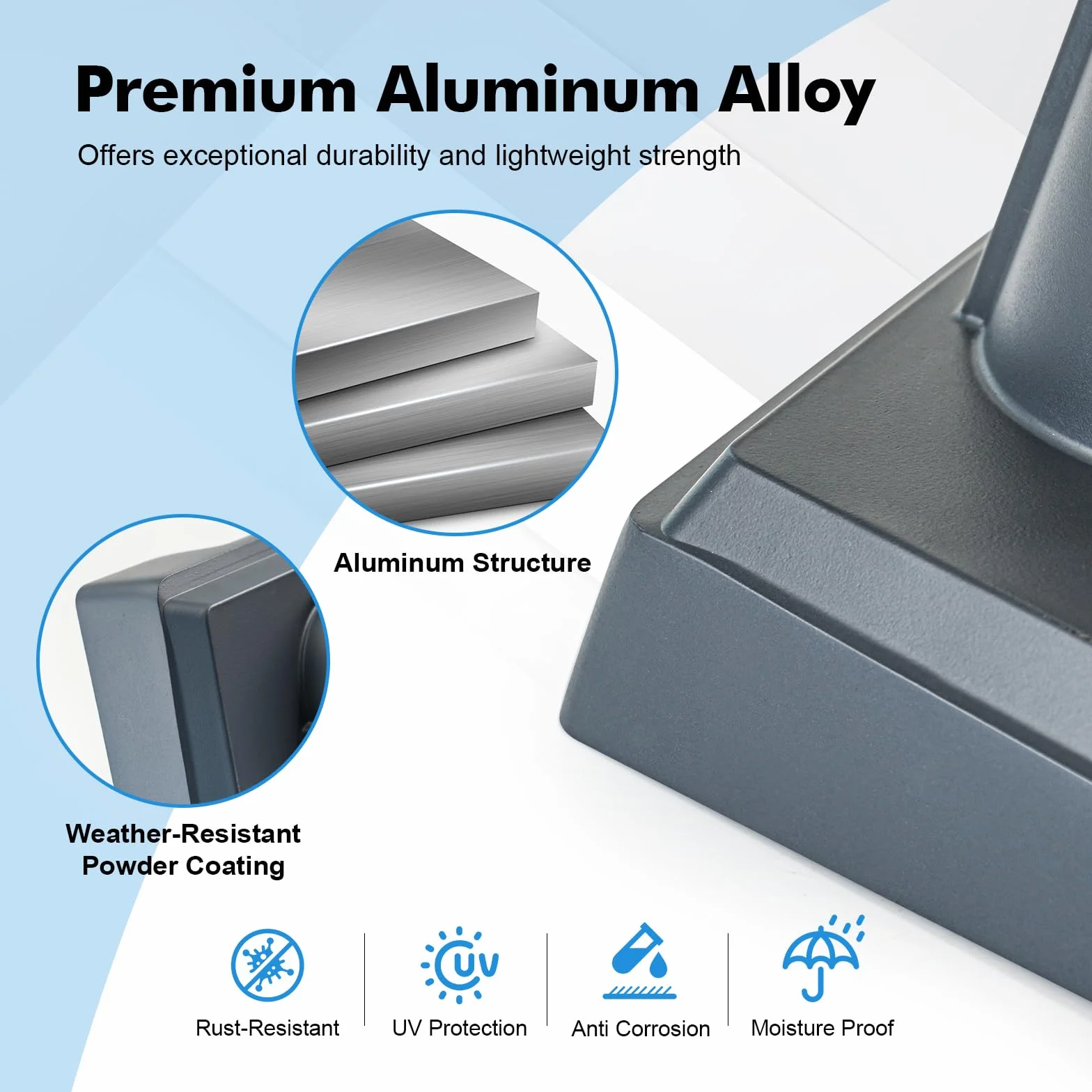 Ulepszony adapter Starlink V3 – pasuje do drążków 1"-2", stop aluminium z 8-śrubowym mocowaniem, odchylany dla optymalnego wyrównania, powlekany proszkowo dla odporności na działanie czynników
