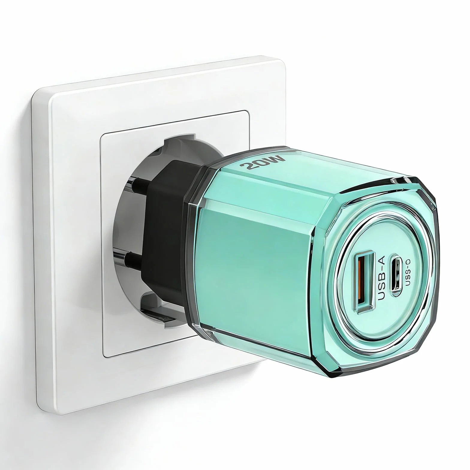 Powice Szybka ładowarka 20 W z 2 portami USB-C do Galaxy, Fast Charger
