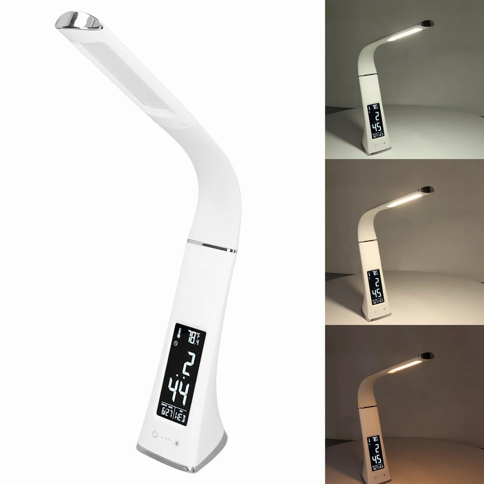 Lampa biurkowa LED, regulowana gęsia szyja, ściemniane sterowanie dotykowe, bezprzewodowa, do domowego biura, nauki, lampka do czytania, energooszczędna, nowoczesny design, przenośne i wszechstronne
