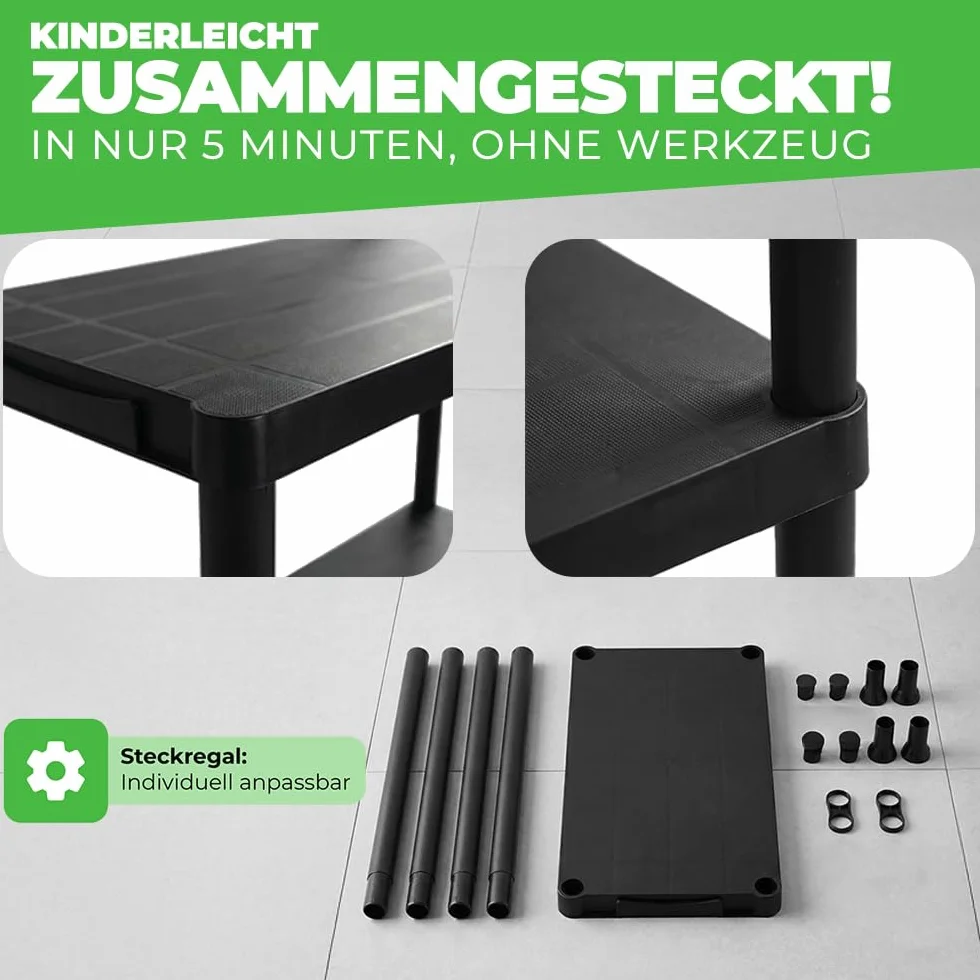 Ondis24 Regał do dużych obciążeń, regał do piwnicy, magazynu, regał wtykowy, 2 sztuki w zestawie, każdy z 4 półkami, 135 x 60 x 30 cm