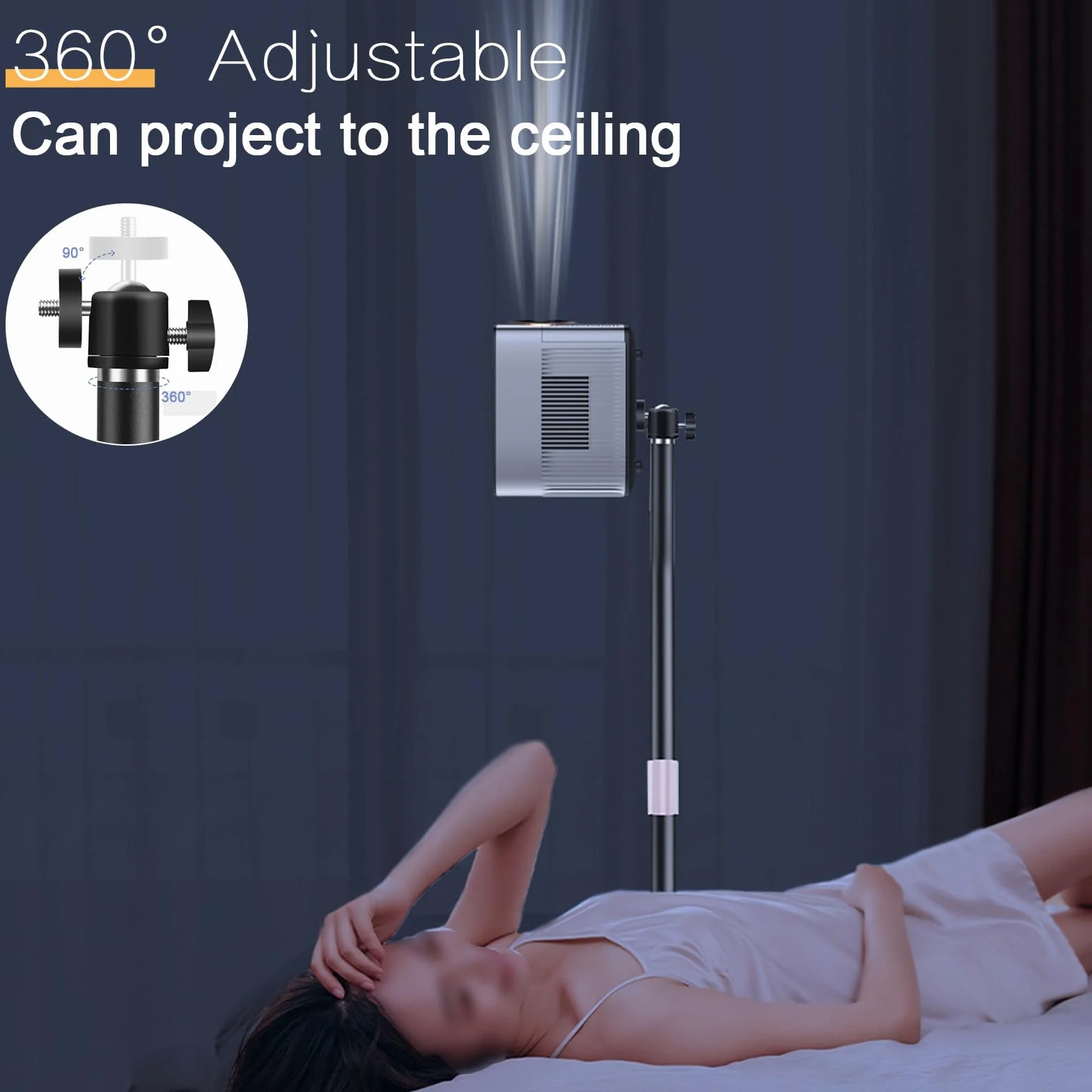 Stojak do projektora obracany 360° regulowana wysokość 85-130 cm metalowa podstawa Heavy Duty