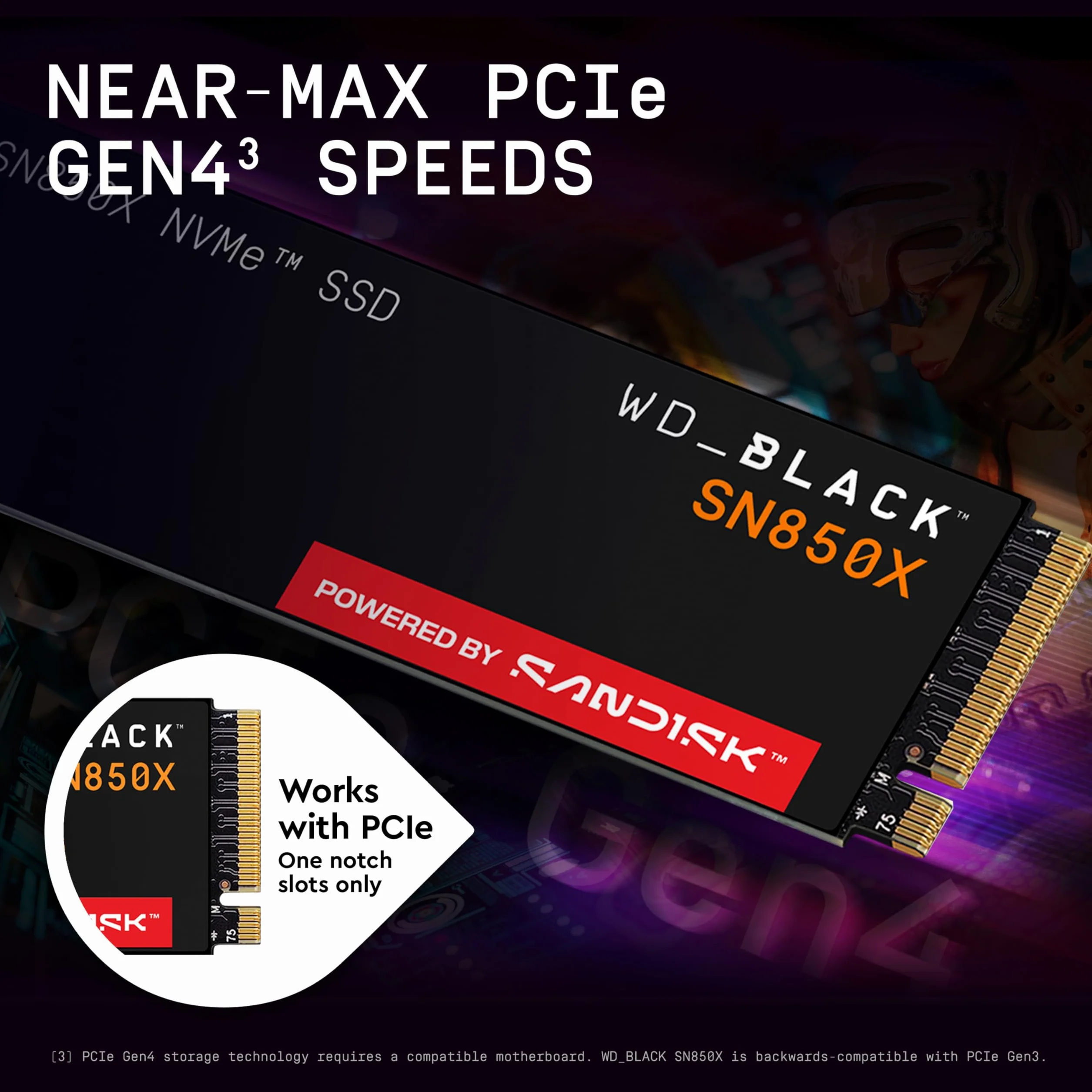 WD_BLACK SN850X SSD M.2 2280 NVMe 2 TB PCIe Gen4 Gaming Expansion SSD