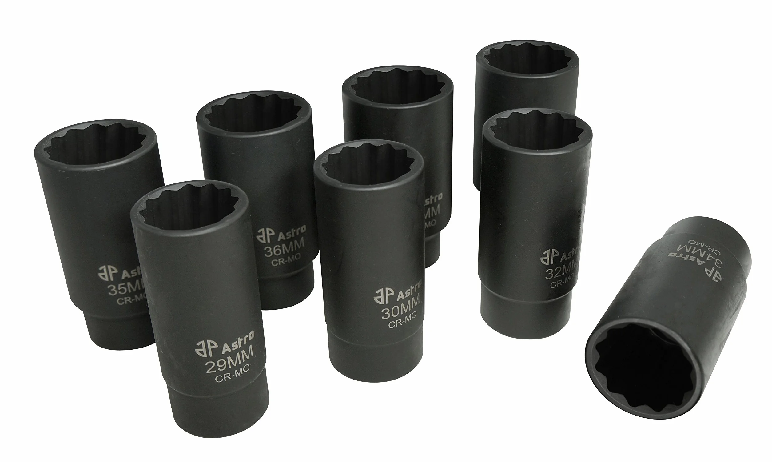 Astro Pneumatic Tool Zestaw 12-kątnych nasadek udarowych do nakrętek osi, 8 części (78868)