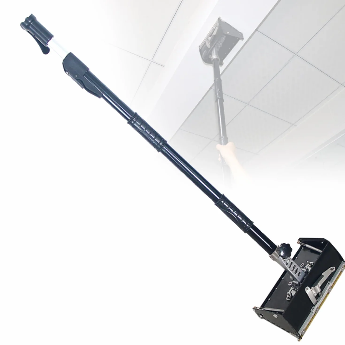 Regulowane płaskie pudełko z płyty gipsowo-kartonowej z uchwytem 106.7-165.1 cm, narzędzia wykończeniowe 8/10/30.5 cm, podwójna sprężynowa płyta ze stali nierdzewnej do gładkiego tynkowania ścian