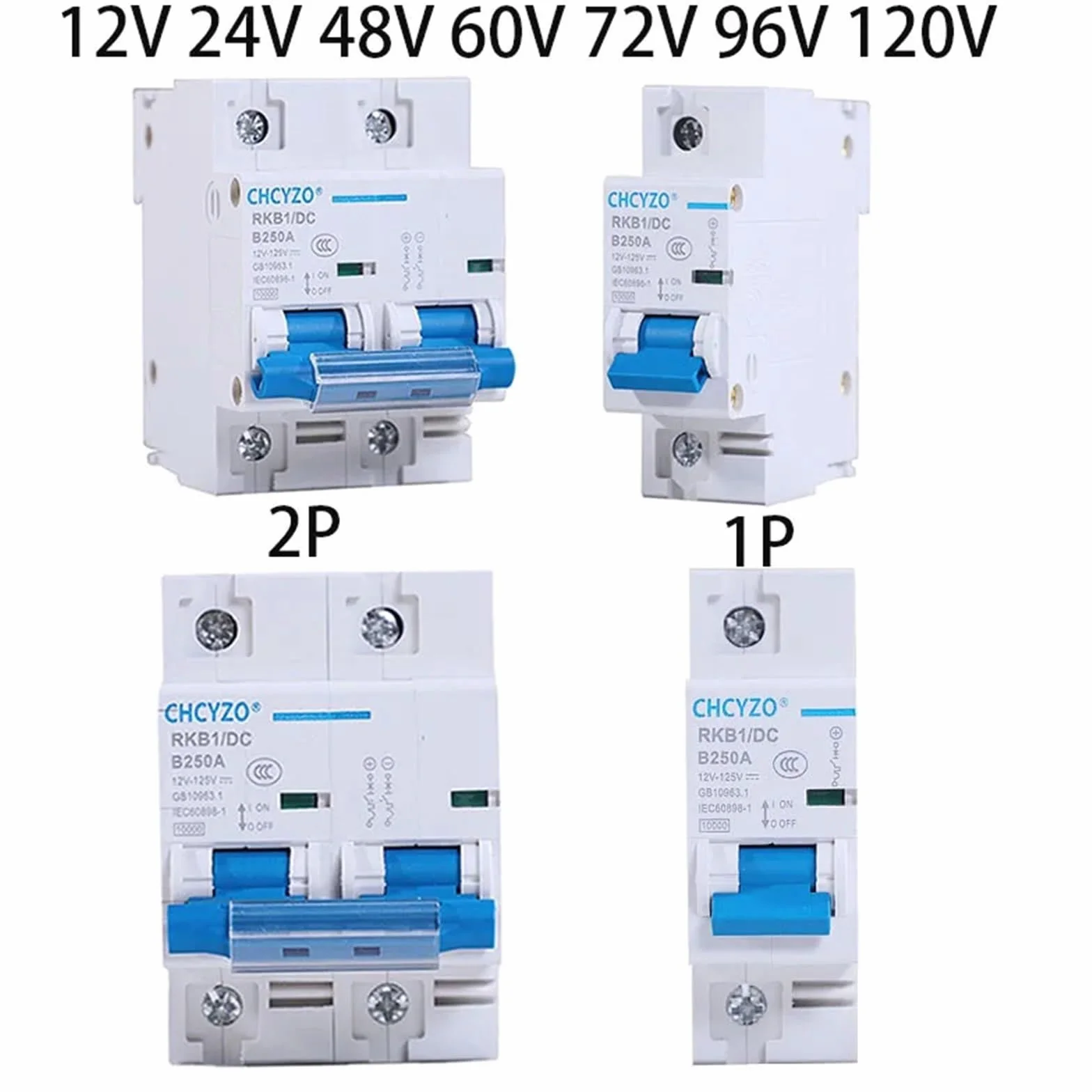Wyłącznik DC 2P 150A 12-120V do baterii solarnych falownika