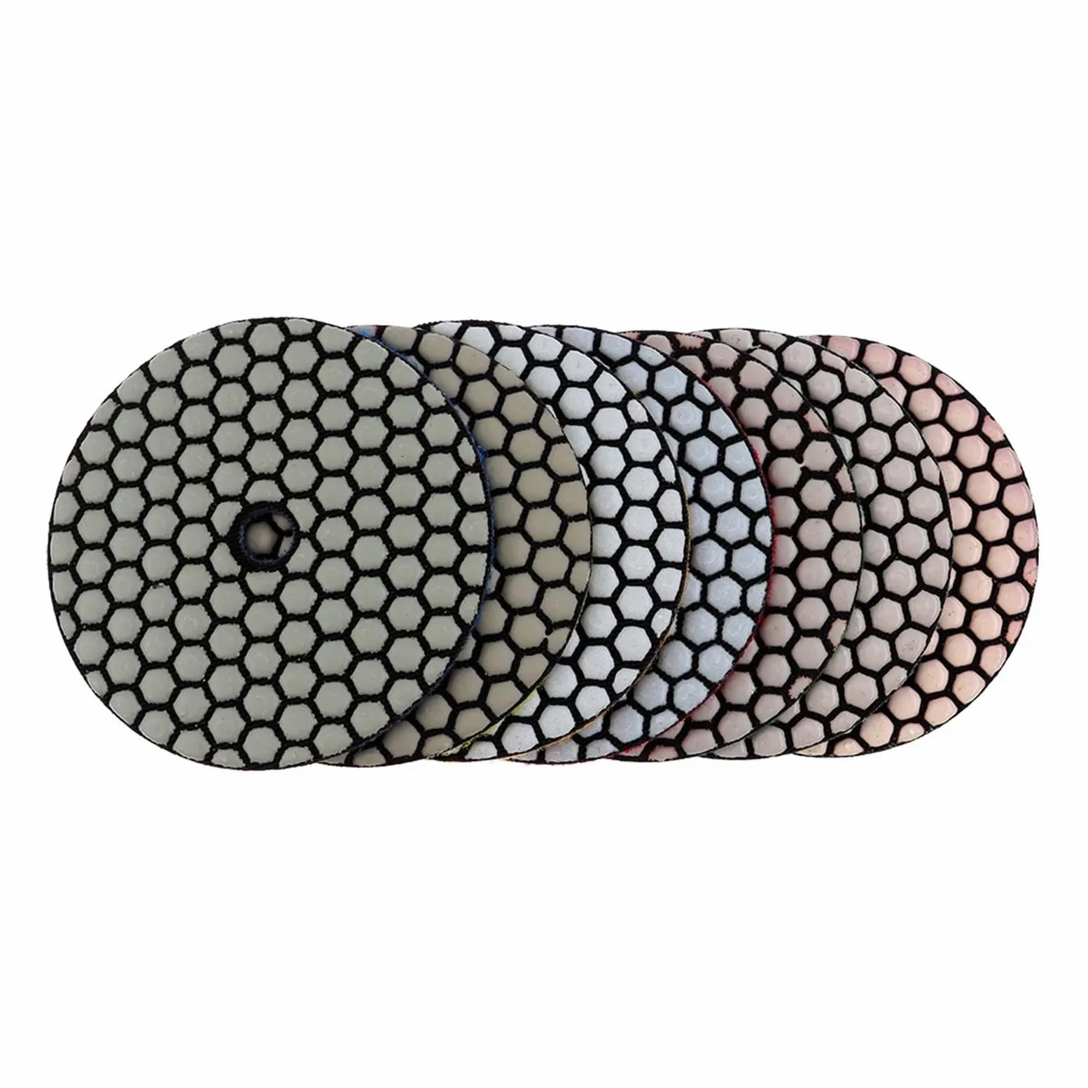 Diamentowe podkładki polerskie, Opakowanie 7 4-calowych suchych diamentowych padów polerskich o różnej gradacji do kamienia i betonu(3000-7 PCS-4 INCHES)
