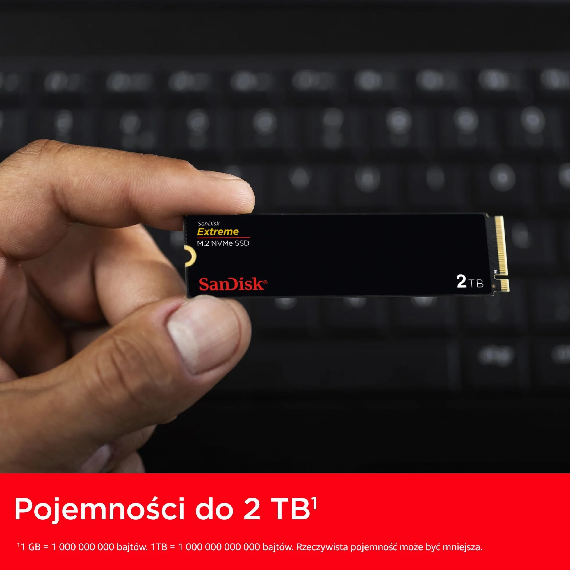 SanDisk Extreme 2TB M.2 NVMe SSD, wewnętrzny dysk SSD, PCIe Gen4, prędkość odczytu do 5150 MB/s, M.2 2280, technologia nCache, 5 lat