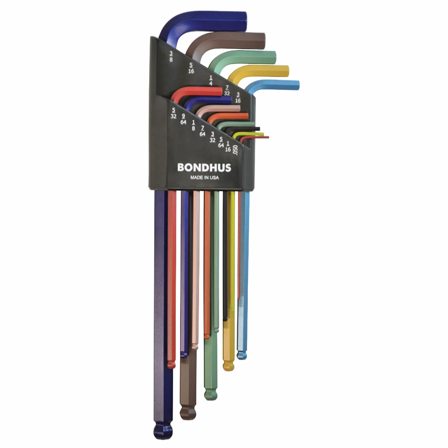 BONDHUS, BLX13XLCG Colorguard BALLEND HEX Key Long Series Set 0,05"-3/8", 69637