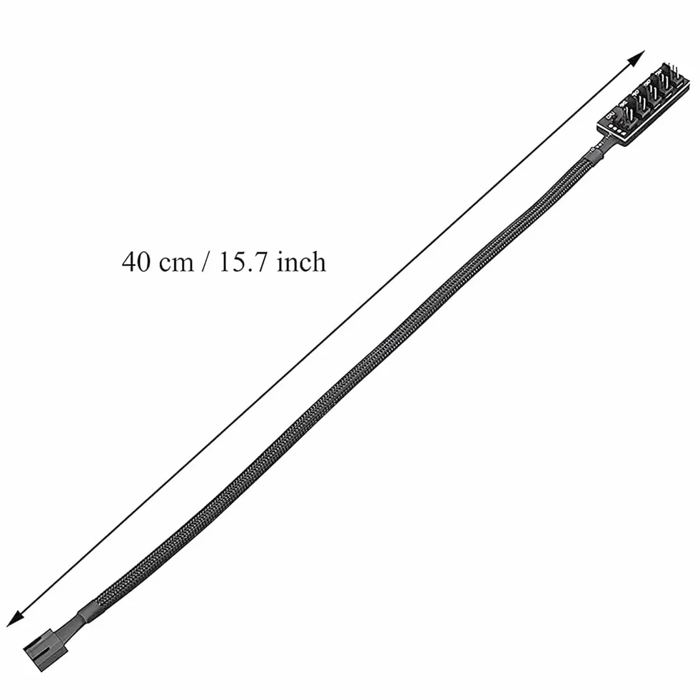 4szt. Koncentrator Wentylatora PWM, Chłodzenie Procesora Komputera PC 4 PIN/3PIN Wentylator Kabel Zasilający Hub Rozdzielacz Adapter z Rękawem PWM Case Splitter Wentylatora Trwała Wysoka Jak