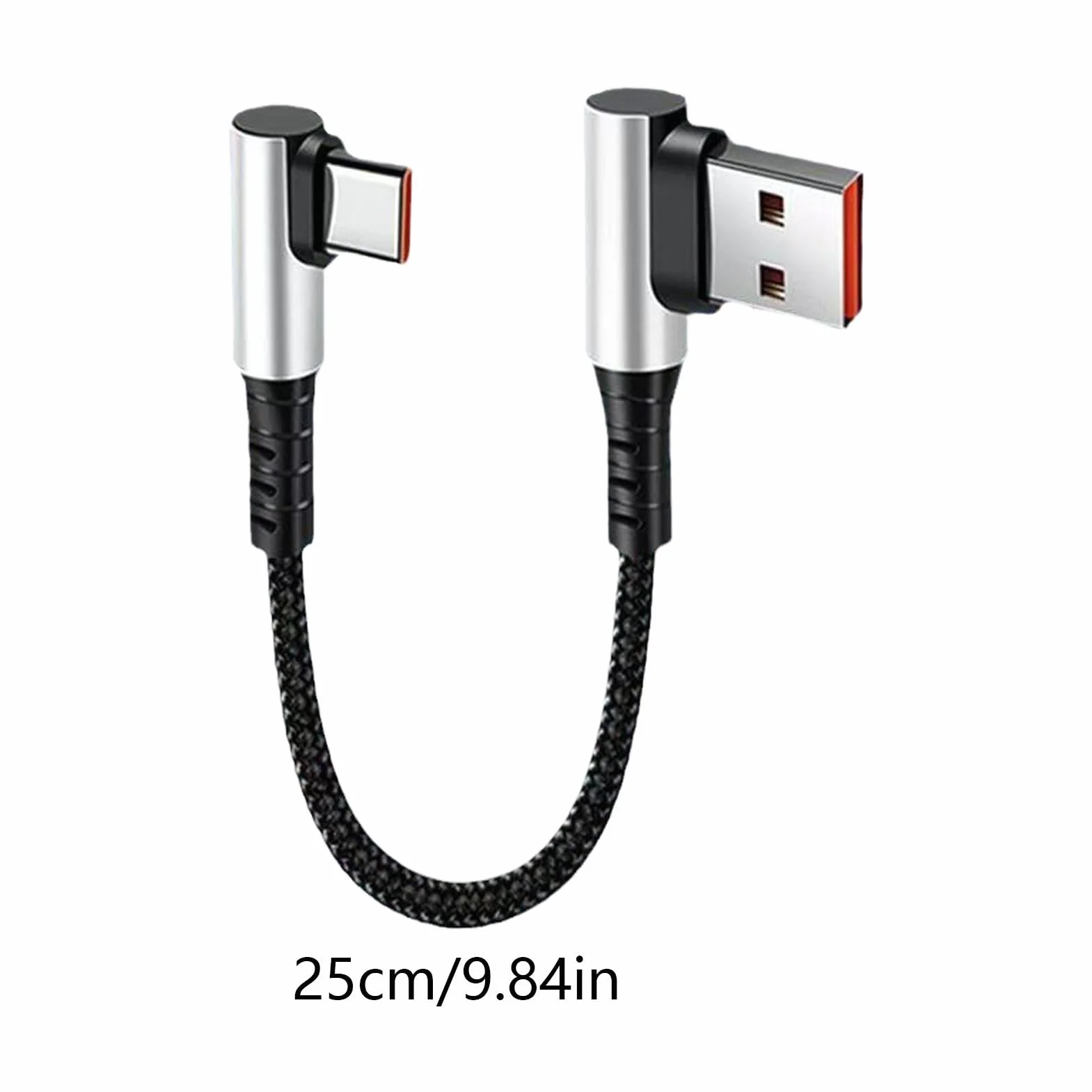 Krótki przewód USB, przewód USB C, Krótki kabel ?aduj?cy 90 stopni typu C Przewód adapterowy, Kabel do szybkiego ?adowania C Cord 6A, k?towy, do komputera i telefonu