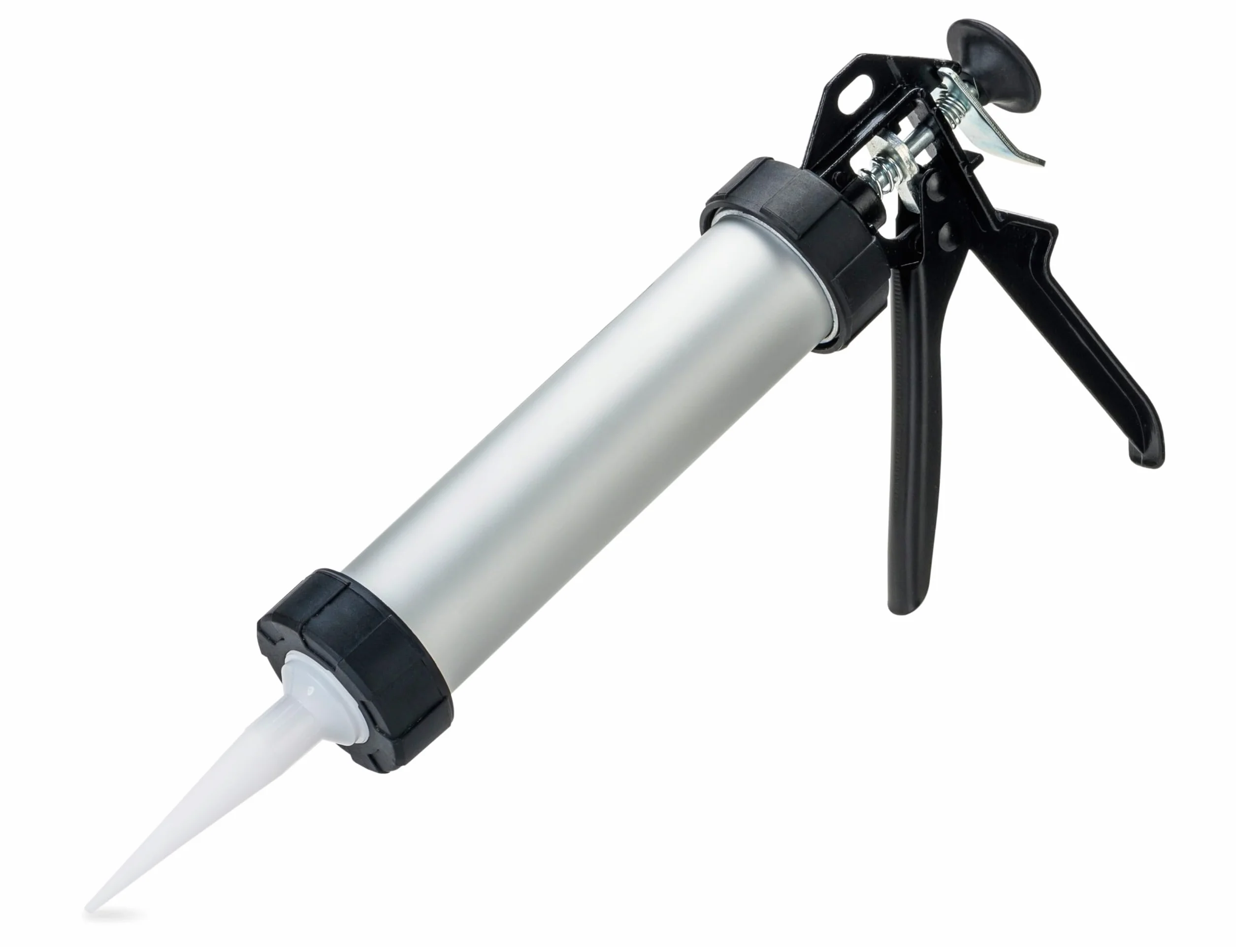 ToolSpace Profesjonalny Wyciskacz Pistoletowy 600 ml z Aluminium – Do Kartuszy i Naboi – Do Gęstych Mas, Silikonów, Klejów i Fug – Tłok Hartowany – Antykorozyjny – Ergonomiczny Uchwyt