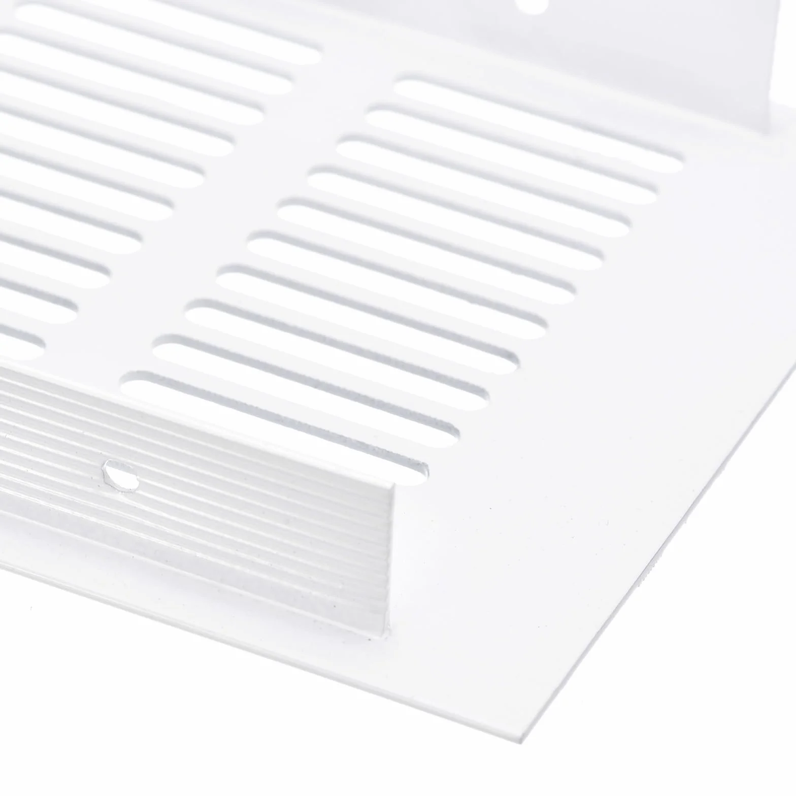 QUARKZMAN Osłona kratki powietrznej, 2 sztuki, 450 x 100 mm – osłona ze stopu aluminium z siatką, prostokątna kratka wentylacyjna do szafki na buty i szafy na ubrania (biała)