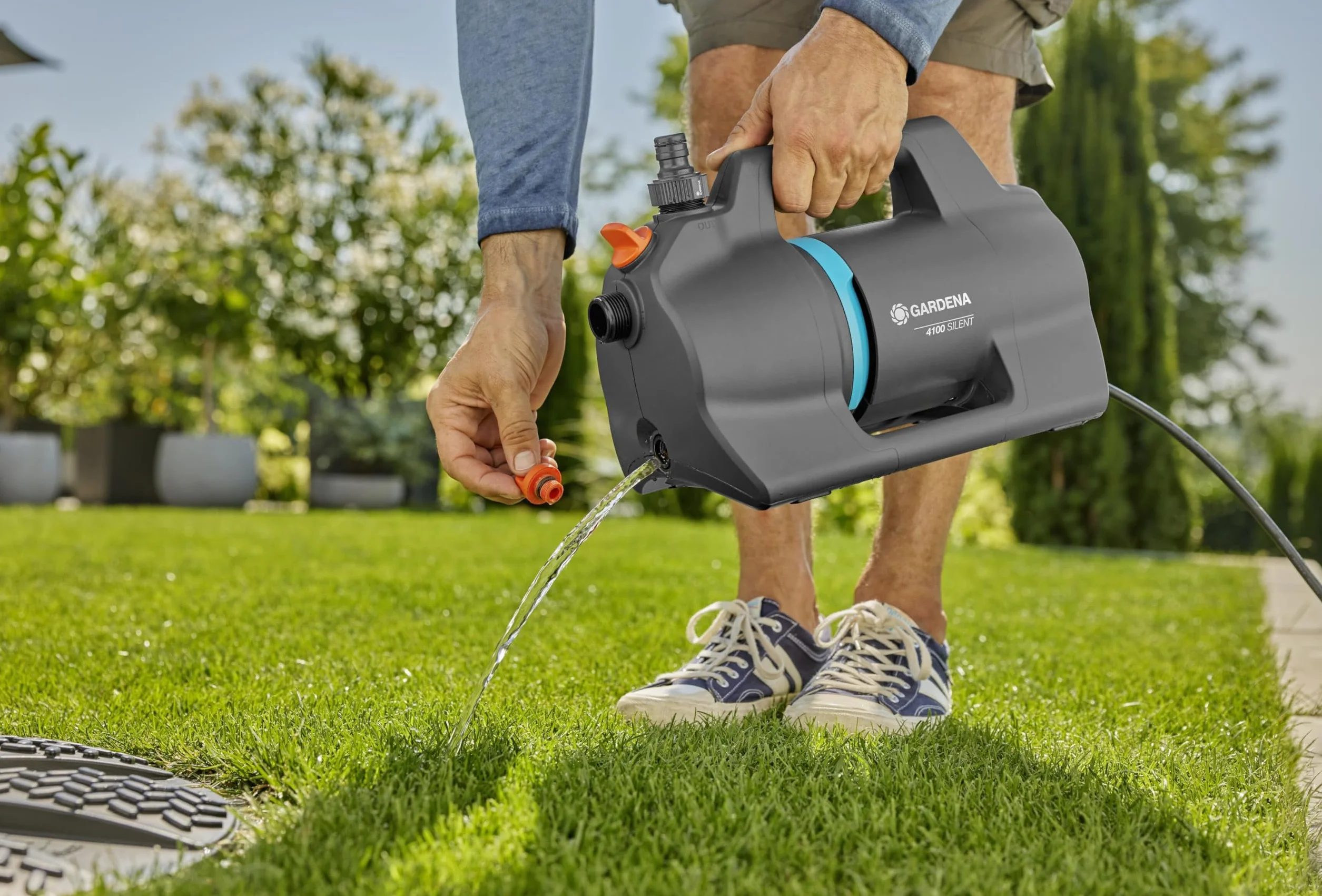 Gardena pompa ogrodowa 4100 Silent 550W 4100 l/h 3,5 m zasysanie 20 m wąż Classic