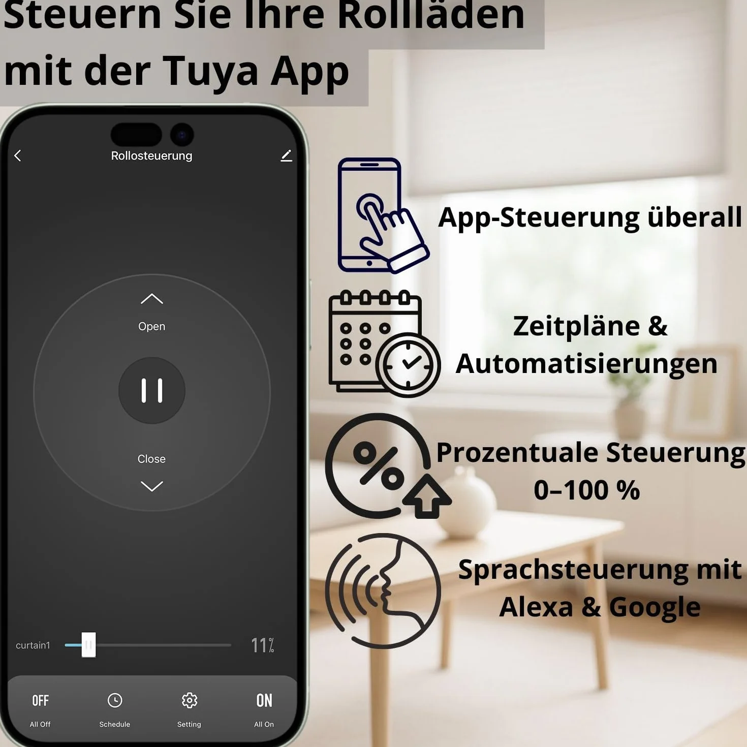 Sterownik rolet Tuya Smart LIfe ZIGBEE 3.0 MINI Procentowy V3