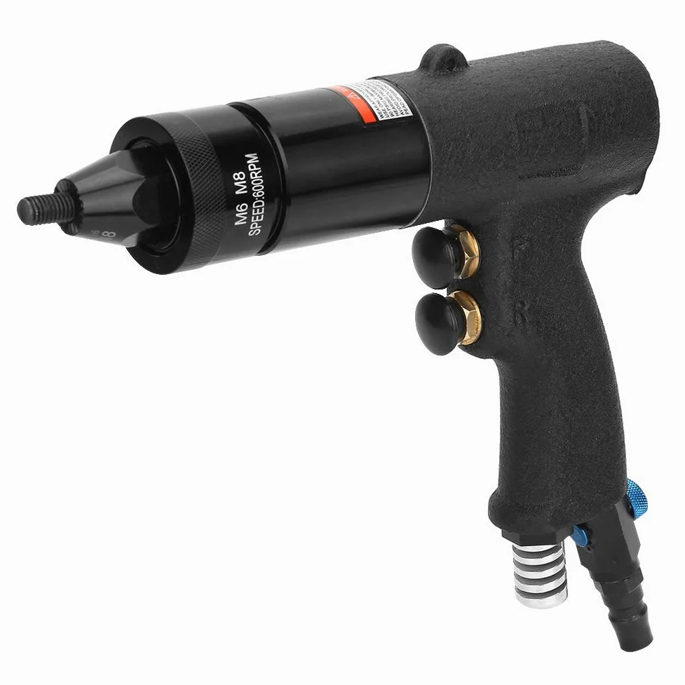 Pistolet do nitowania, pneumatyczny pistolet do nitowania Automatyczny pistolet do nitów pneumatycznych Samoblokujący zestaw do mocowania maszyn do płyt metalowych, nity przemysłowe (KP-739A)
