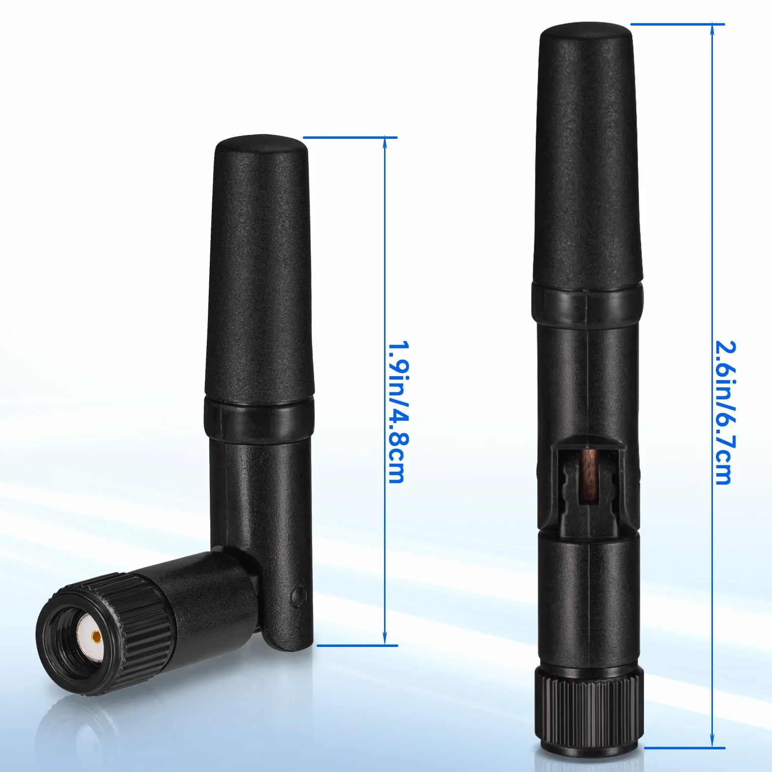 Eightwood Mała antena WiFi dwupasmowa 2,4 GHz 5,8 GHz RP SMA 2 szt.
