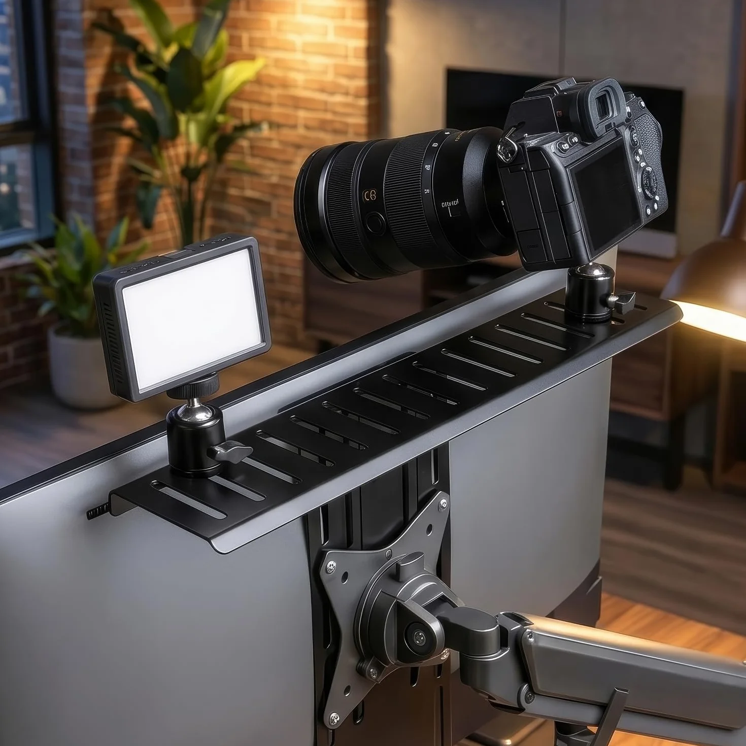 RS464 Uchwyt na Aparat Kamerę Naświetlacz All-In-One VESA 100x100