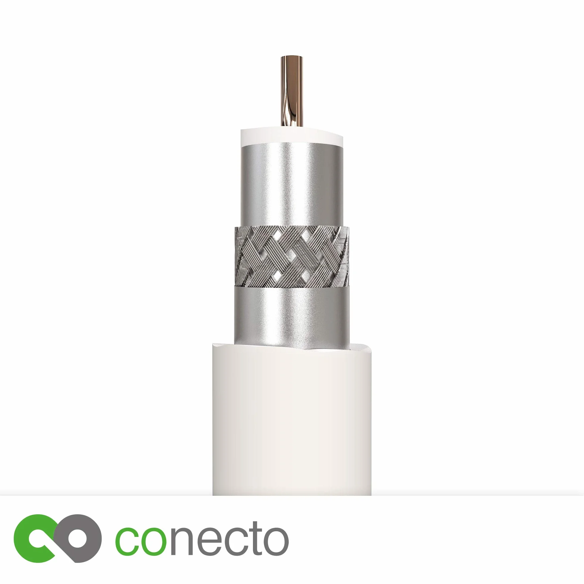 Conecto HQ kabel antenowy DVB-C, DVB-T/T2-4K UHD 1080p Full HD HDTV 3D, koncentryczny, wtyczka TV/gniazdo, podwójne ekranowanie, pozłacana wtyczka, biały, 1,5 m