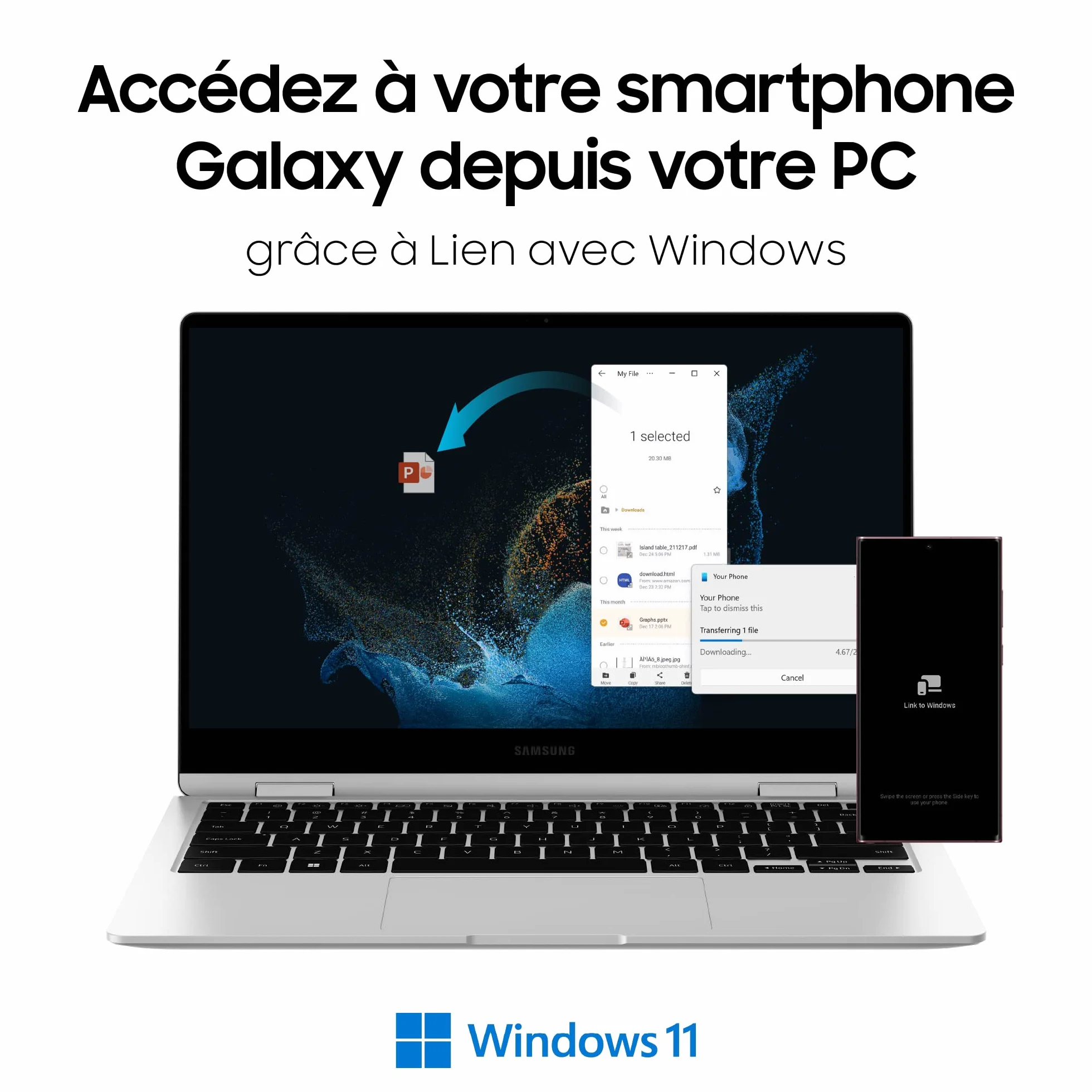 Samsung Galaxy Book3 360 NP750QFG-KB1FR Laptop, Intel Core i7, 16 GB RAM, 512 GB SSD, Intel Xe Graphics, Windows 11 Home, AZERTY, Szary, 15,6''