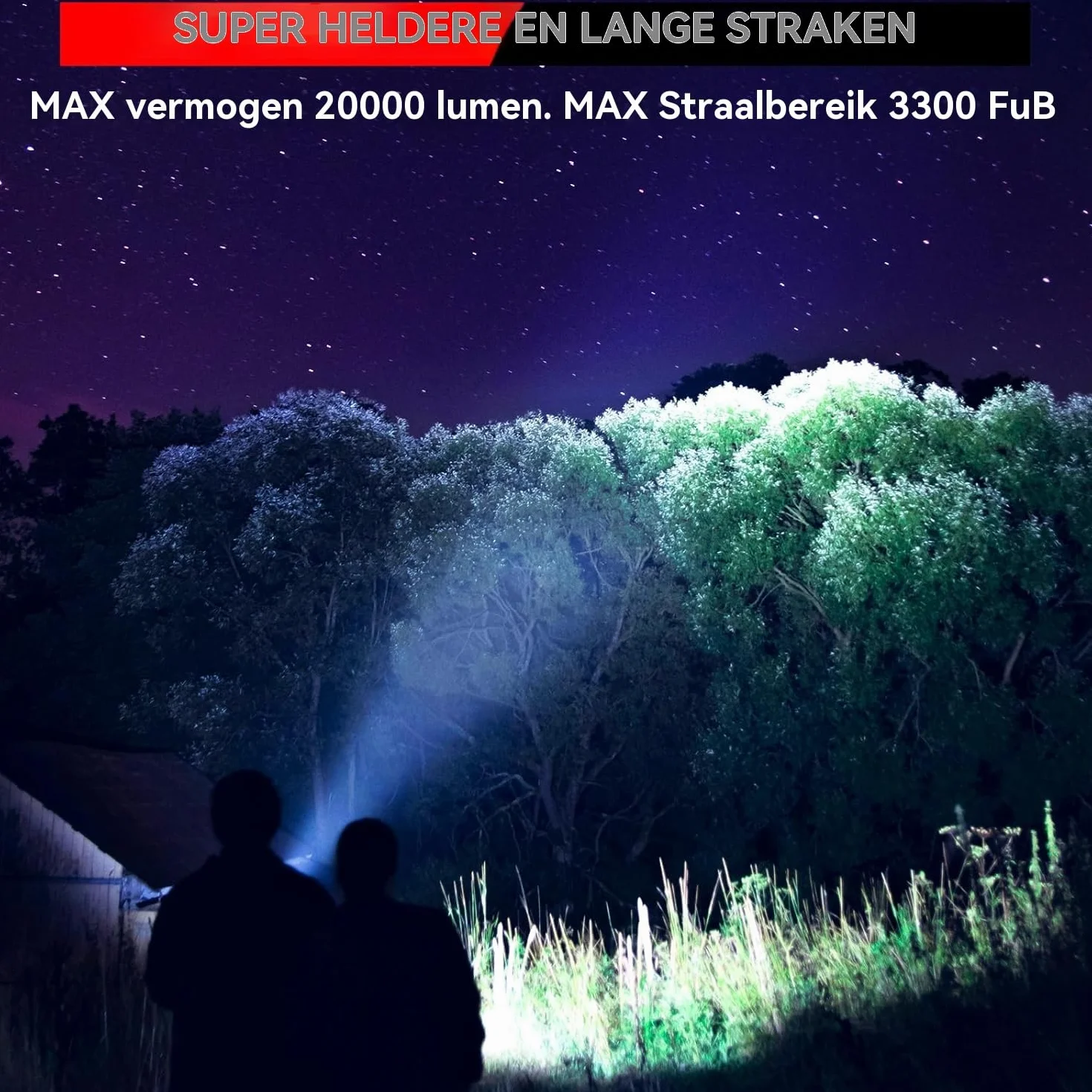AOMEES Latarka LED USB Typ-C 200 000 lumenów – Super jasna, IPX4, 5 trybów, Młotek bezpieczeństwa, Idealna na Camping i Awarie