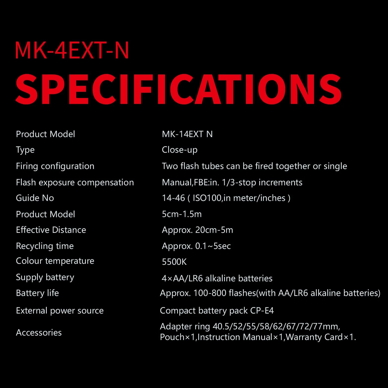 Meike MK-14EXT-N I-TTL Makro Ring Lite lampa błyskowa z pomocniczym światłem AF LED do aparatu Nikon D5100 D3200 D3300 D5200 D90 D850 D3500