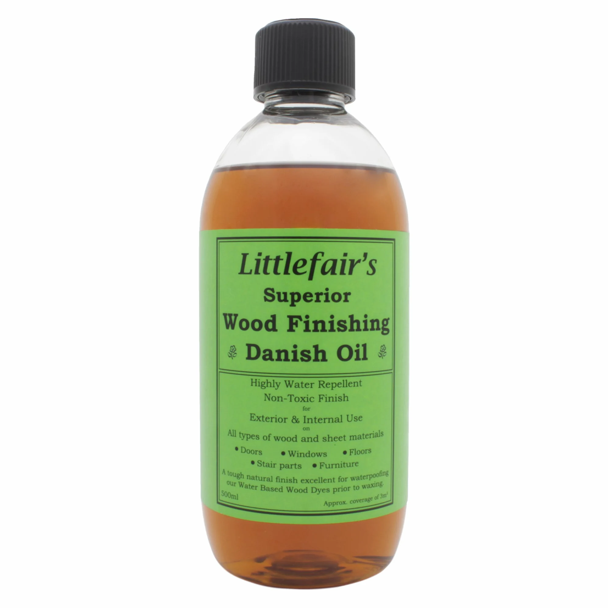 Littlefair's Wysokiej jakości olej duński do wykończenia drewna (500 ml) – najwyższej jakości duński olej do dębu i wszystkich rodzajów drewna