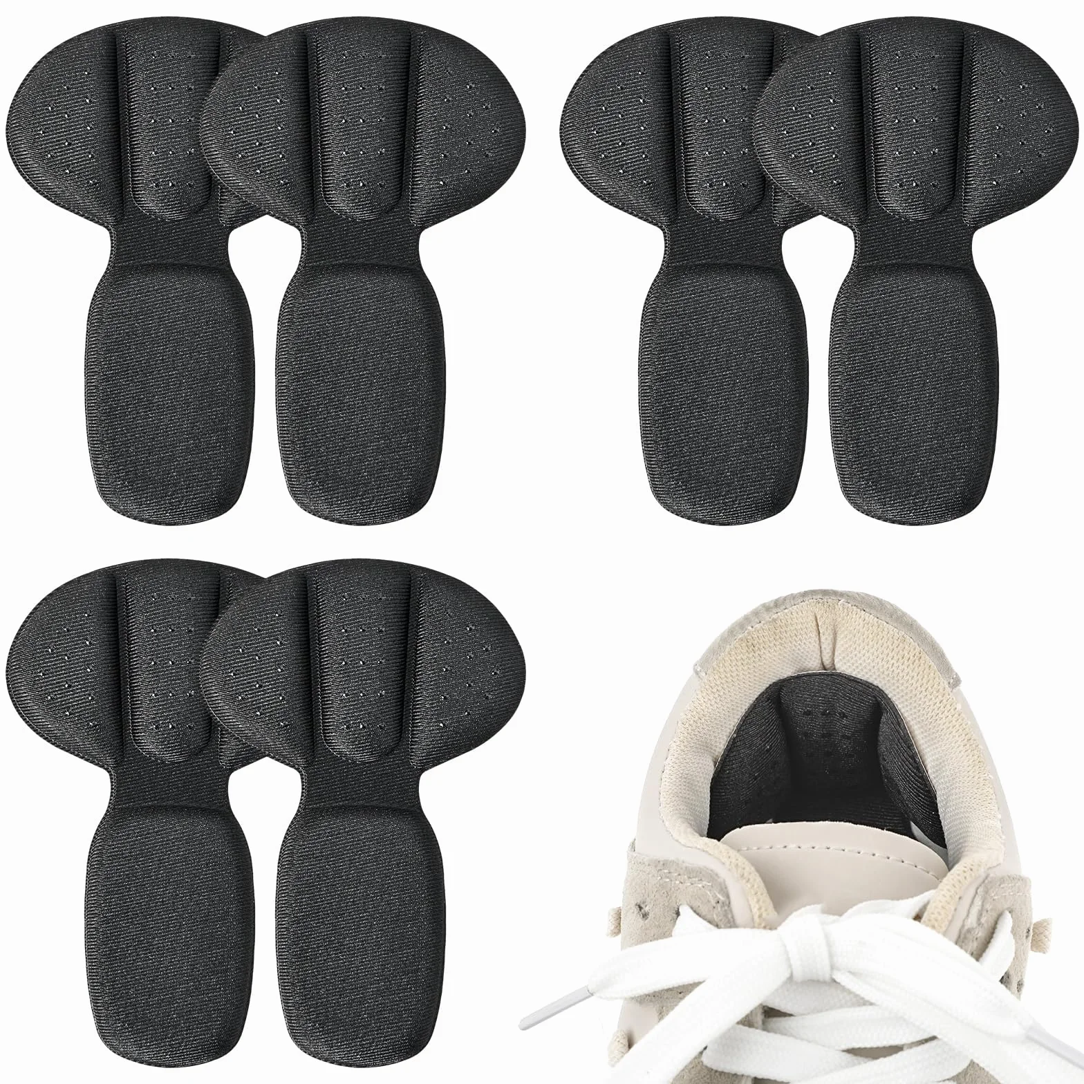 Sibba Poduszki na tylne pięty, 3 pary siatkowych lepkich uchwytów do butów, wkładki do butów, wielokrotnego użytku, wkładki z gąbki, ochraniacze antypoślizgowe, wyściółka dolna, pasują do kobiet i