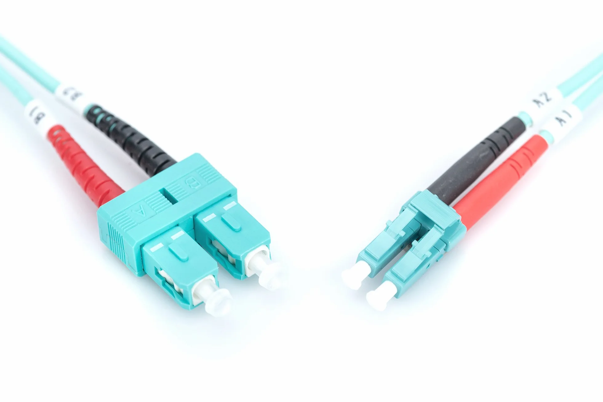 DIGITUS DK-2532-02/3 Kabel Światłowodowy OM3 2m LC-SC Dupleks 50/125µ Turkusowy