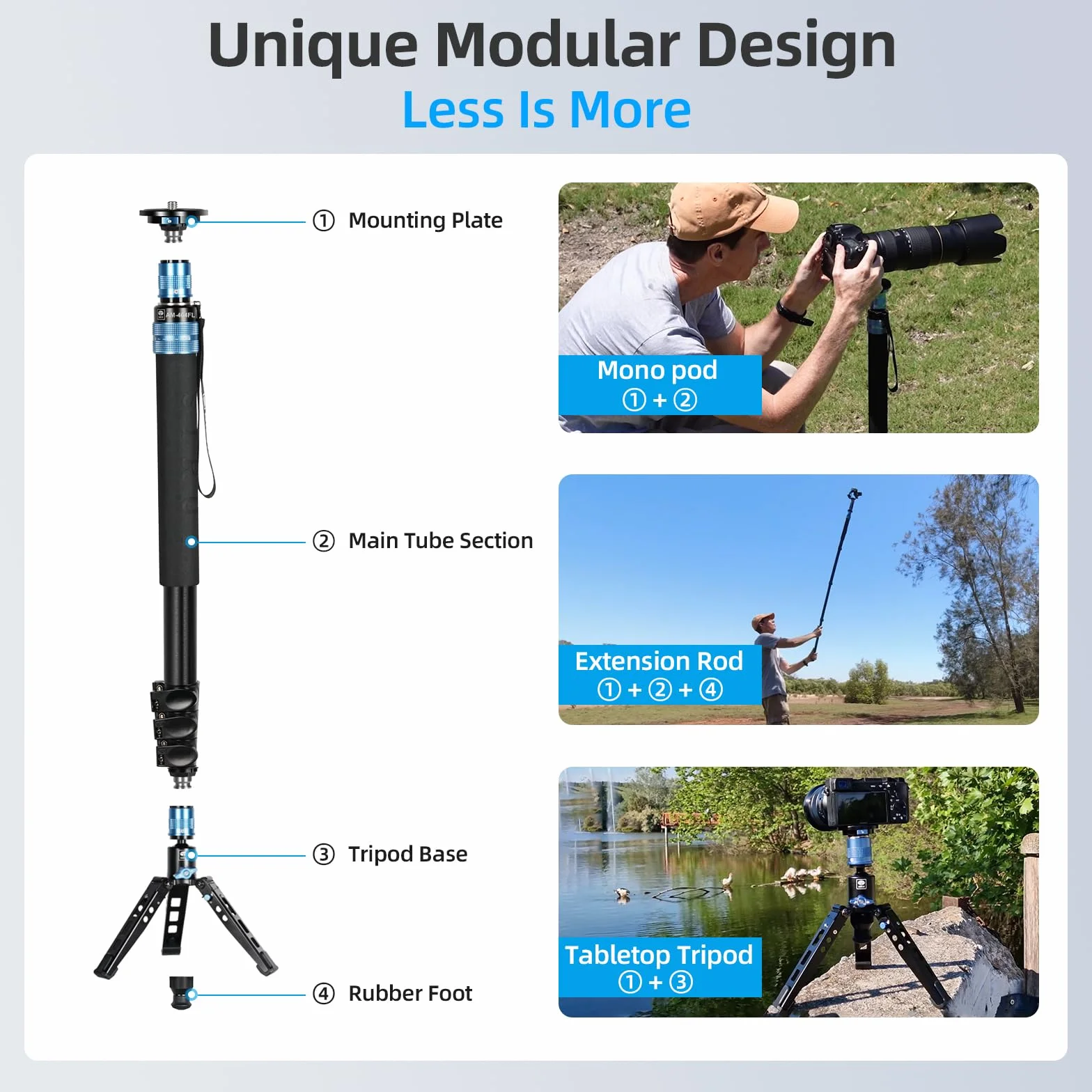 SIRUI AM-404FL monopod statyw aluminiowy 190 cm 360° 12 kg