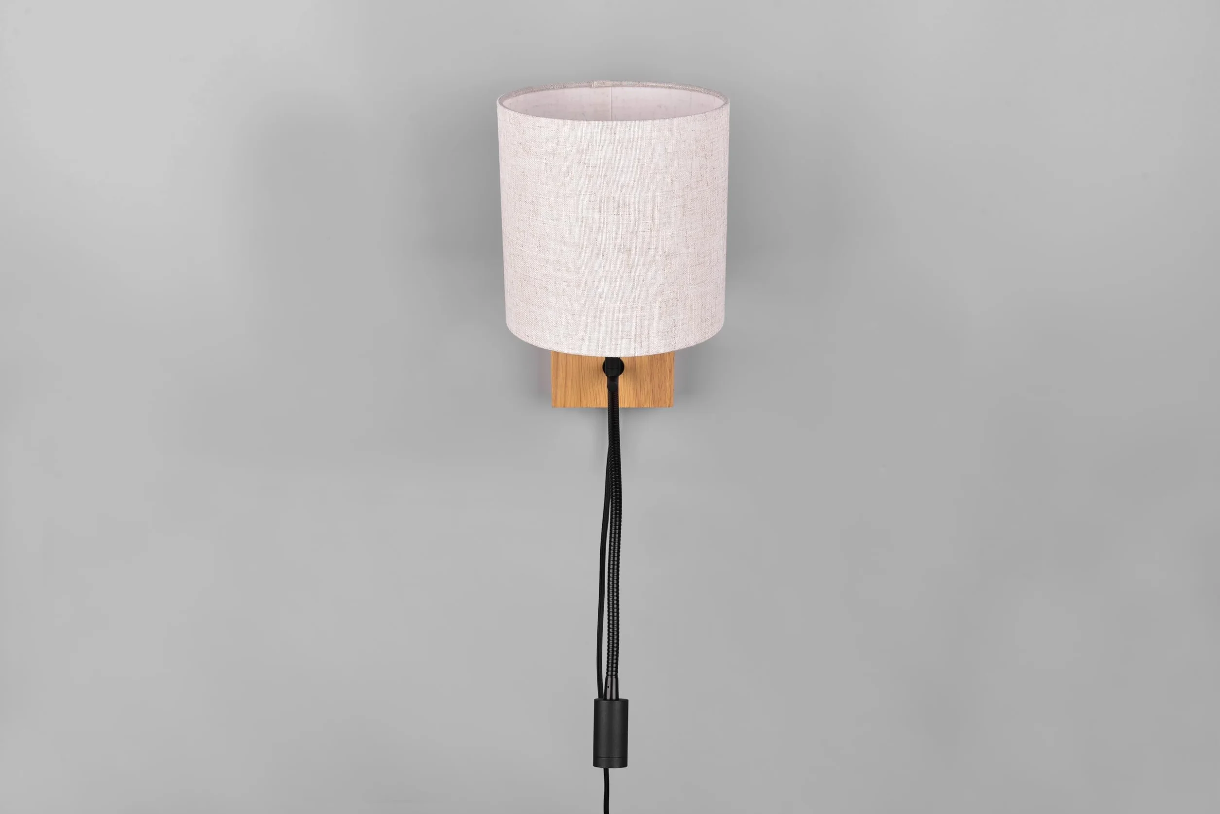 Trio Leuchten Kinkiet NILAM naturalne drewno abażur E27 LED 3,1 W Flex Connect