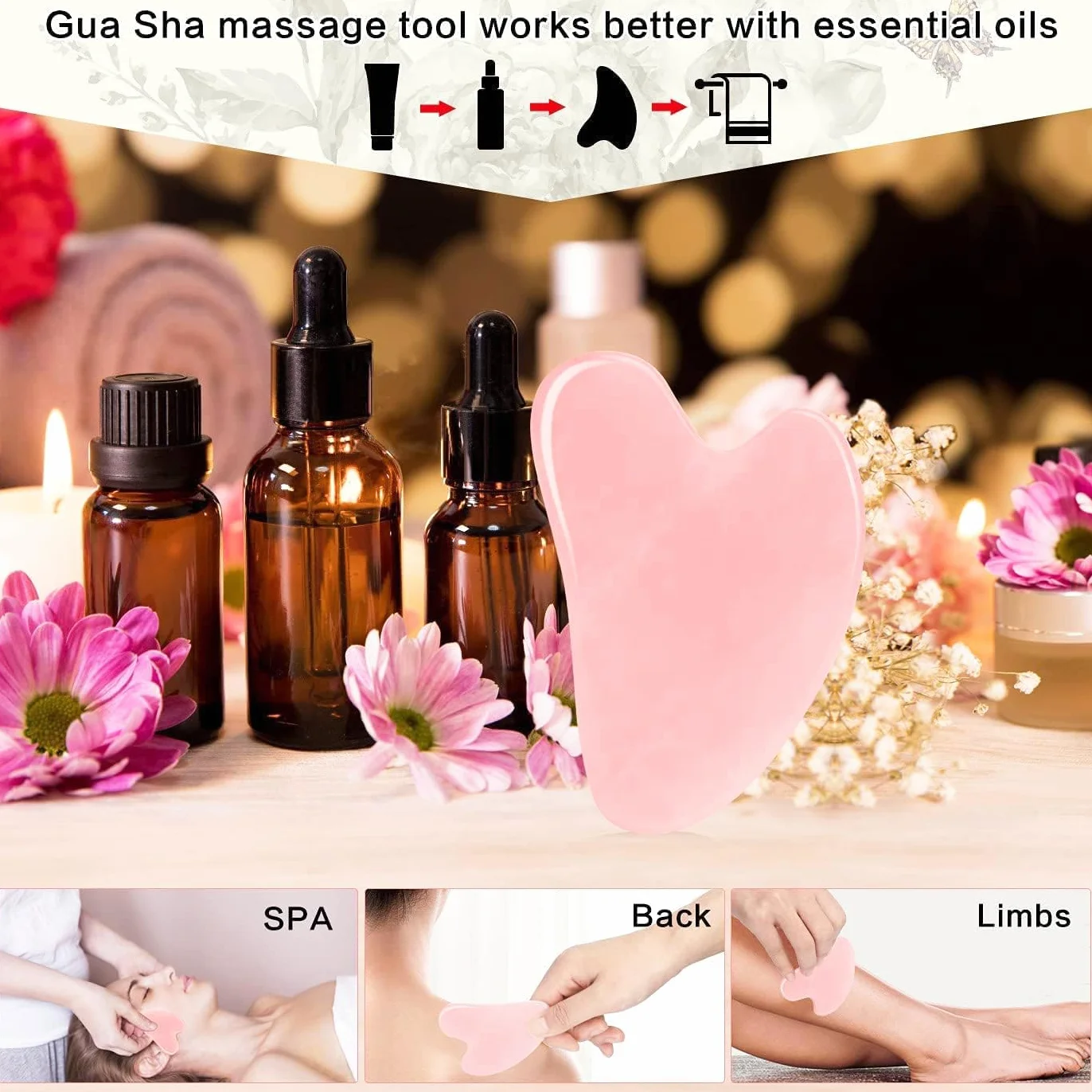 Gua Sha narzędzia do pielęgnacji twarzy, oczu, szyi, w 100% naturalny jadeitowy kamień do pielęgnacji skóry, piękna i rozluźniania mięśni ciała