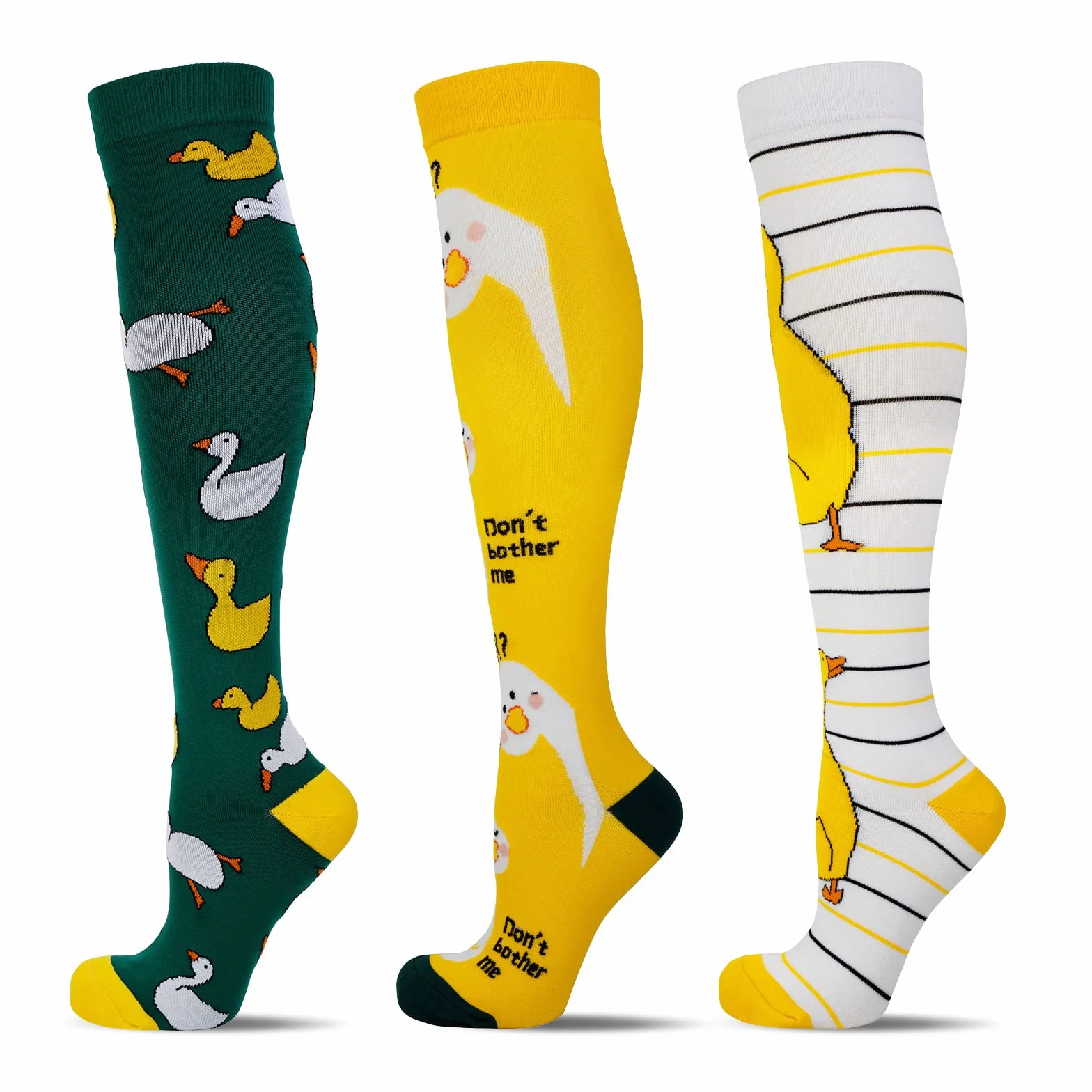 LEOSTEP Damskie skarpety uciskowe, 3 pary, kolorowe skarpety z zakrzepicą do uprawiania sportu, lotu, biegania, podróży, dla pielęgniarek, 20-30 mm Hg