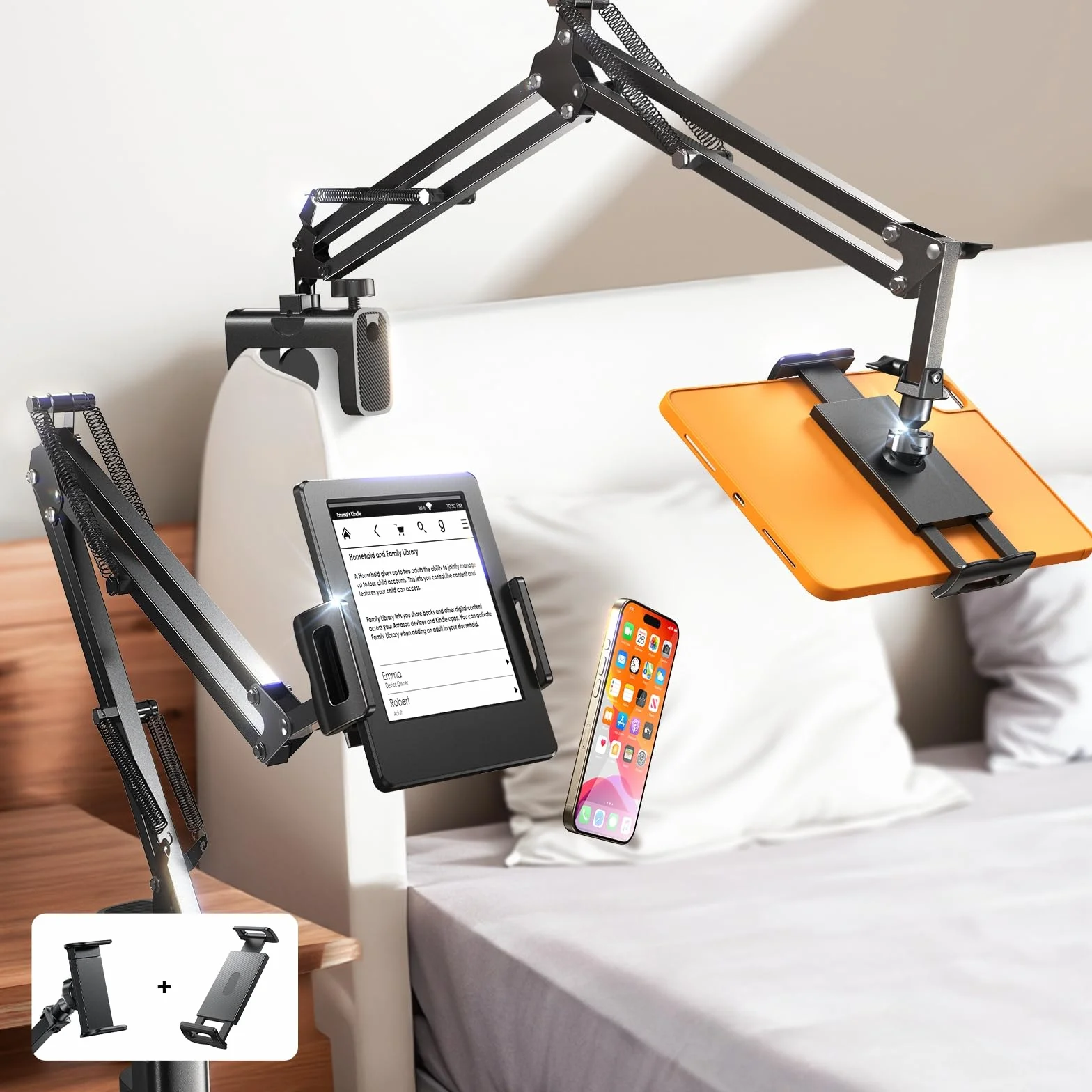 LISEN Uchwyt na tablet regulowany do 4-13 cali do łóżka na Kindle Samsung