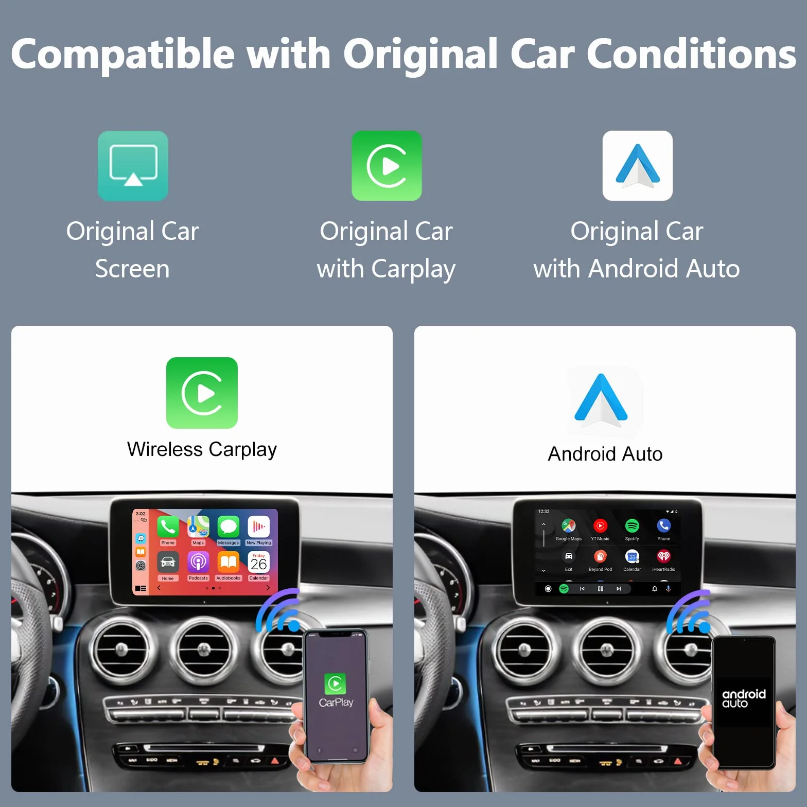 Road Top Bezprzewodowy Adapter CarPlay dla Mercedes Benz NTG5.0 C Class W205 GLC Class 2015-2018