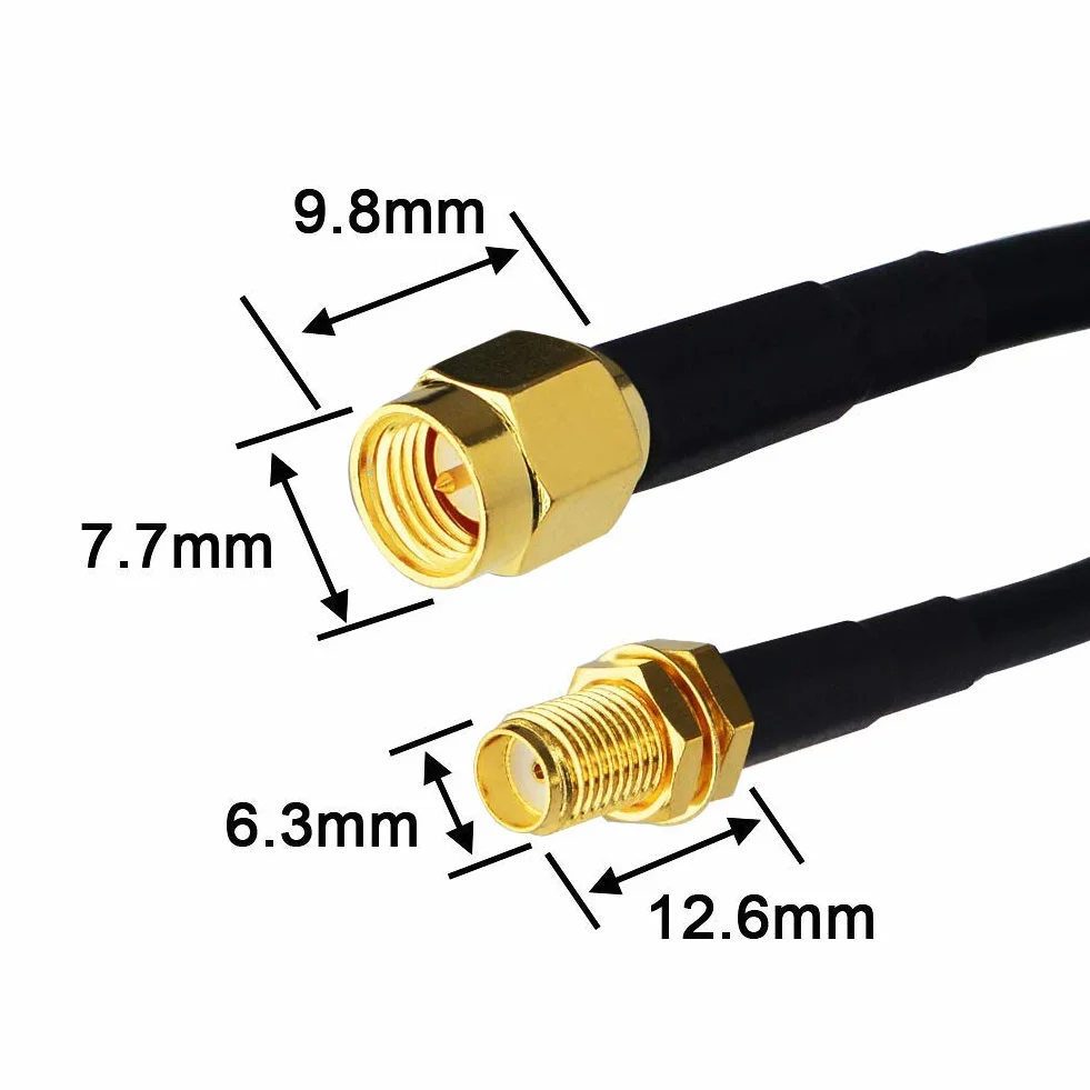 Adapter SMA męsko-żeński, kabel koncentryczny 5m, przedłużacz anteny WLAN 50 Ohm