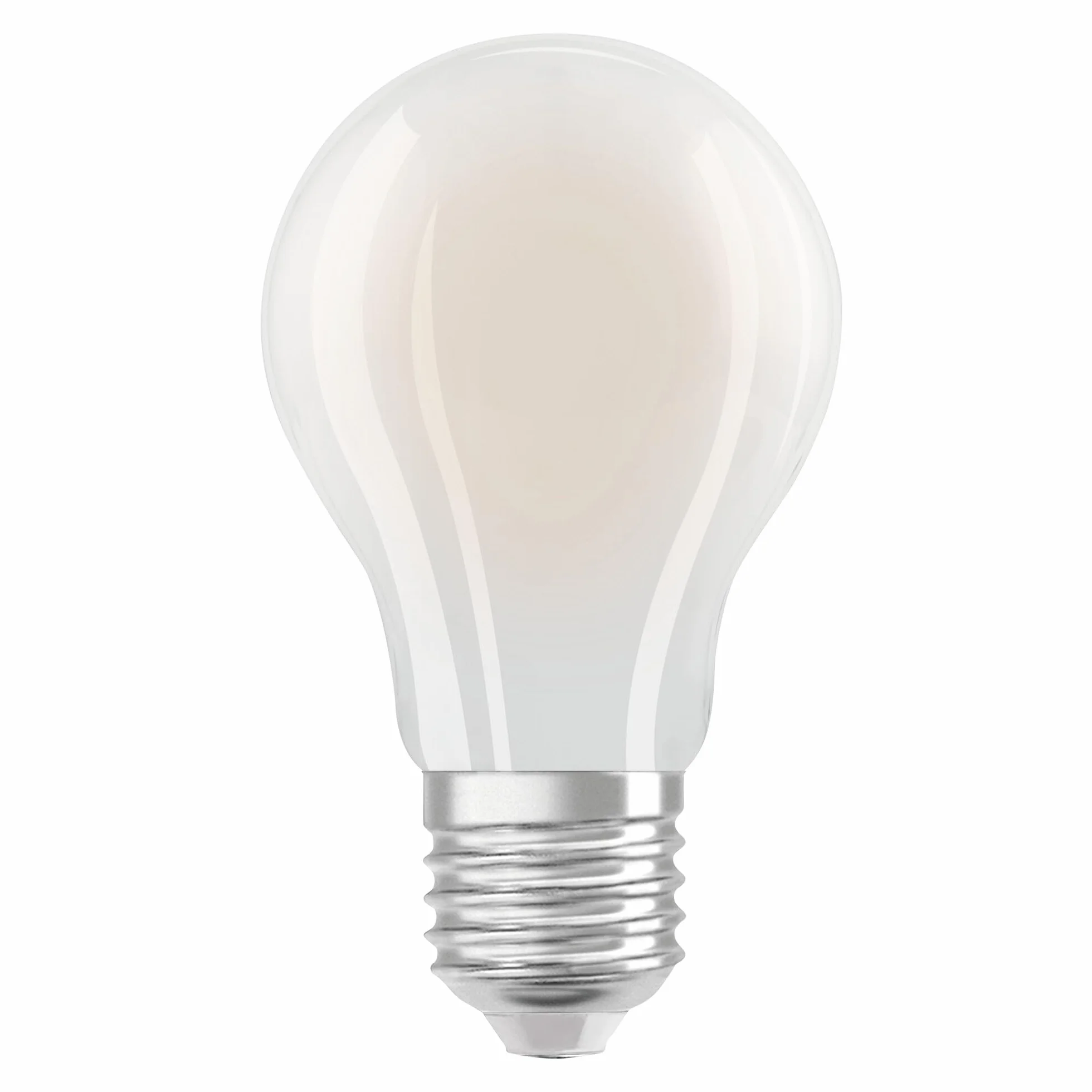 Lampa LED OSRAM klasy energetycznej w klasycznym kształcie żarówki, 2,2 W / 470 lm, EEK A, ciepłe białe światło (2700 K), CRI 80, wykonana z matowego szkła bezołowiowego, trzonek E27, IP20, średnica