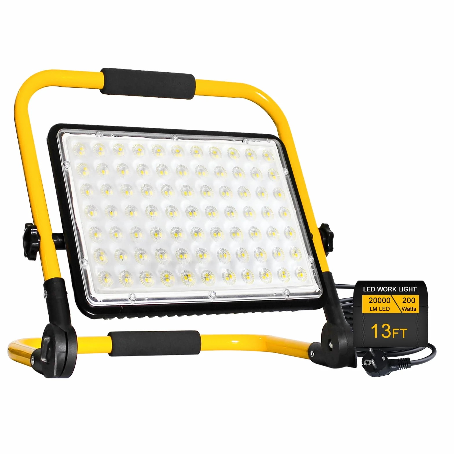 Eleganted Reflektor Budowlany LED 200 W Ze Statywem, 6500 K, Lampa Robocza LED, Przewód 4 M, Z Wtyczką, IP66, Wodoszczelny, Do Warsztatu, Garażu, Inspekcji Samochodu