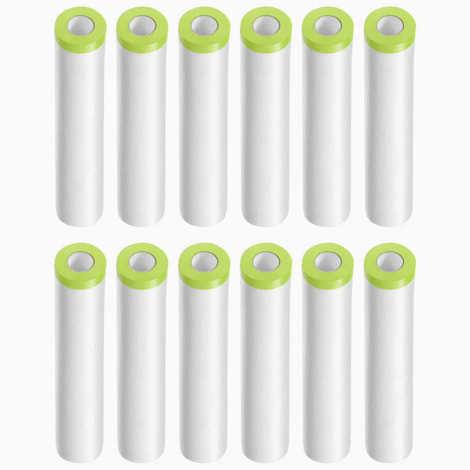 QUARKZMAN 12 rolek wstępnie samoprzylepnej folii maskującej 94,5" x 65,6 ft plastikowa taśma malarska i plandeka z taśmą ochronną do lakieru samochodowego, zielona