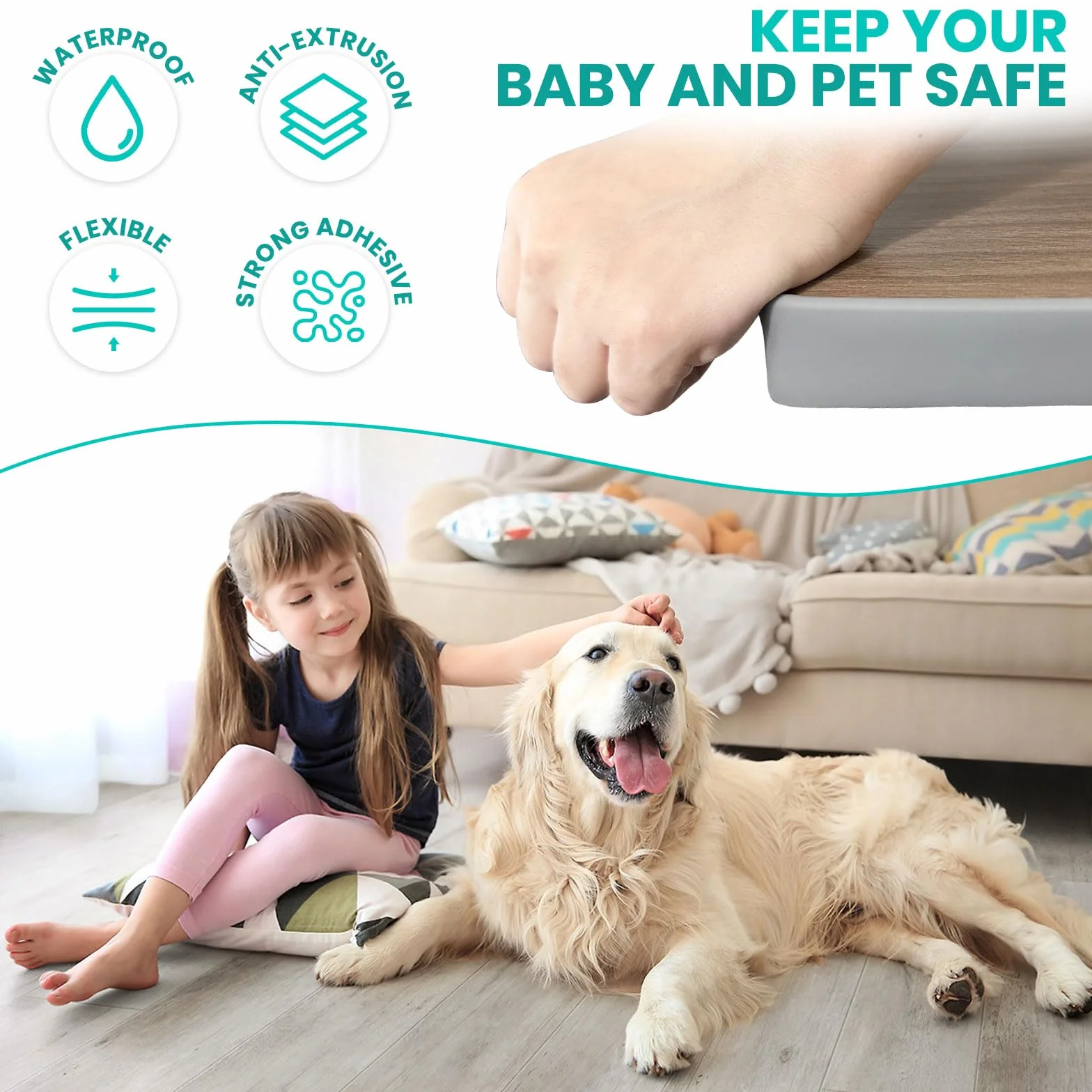 LeapBeast Samoprzylepna taśma w kształcie litery U, do krawędzi mebli, 5 m, elastyczna, z termoplastycznego elastomeru, ochrona krawędzi, do stołów, stolików nocnych, ścian, stołów jadalnych, komod, mebli (18 mm, szara)