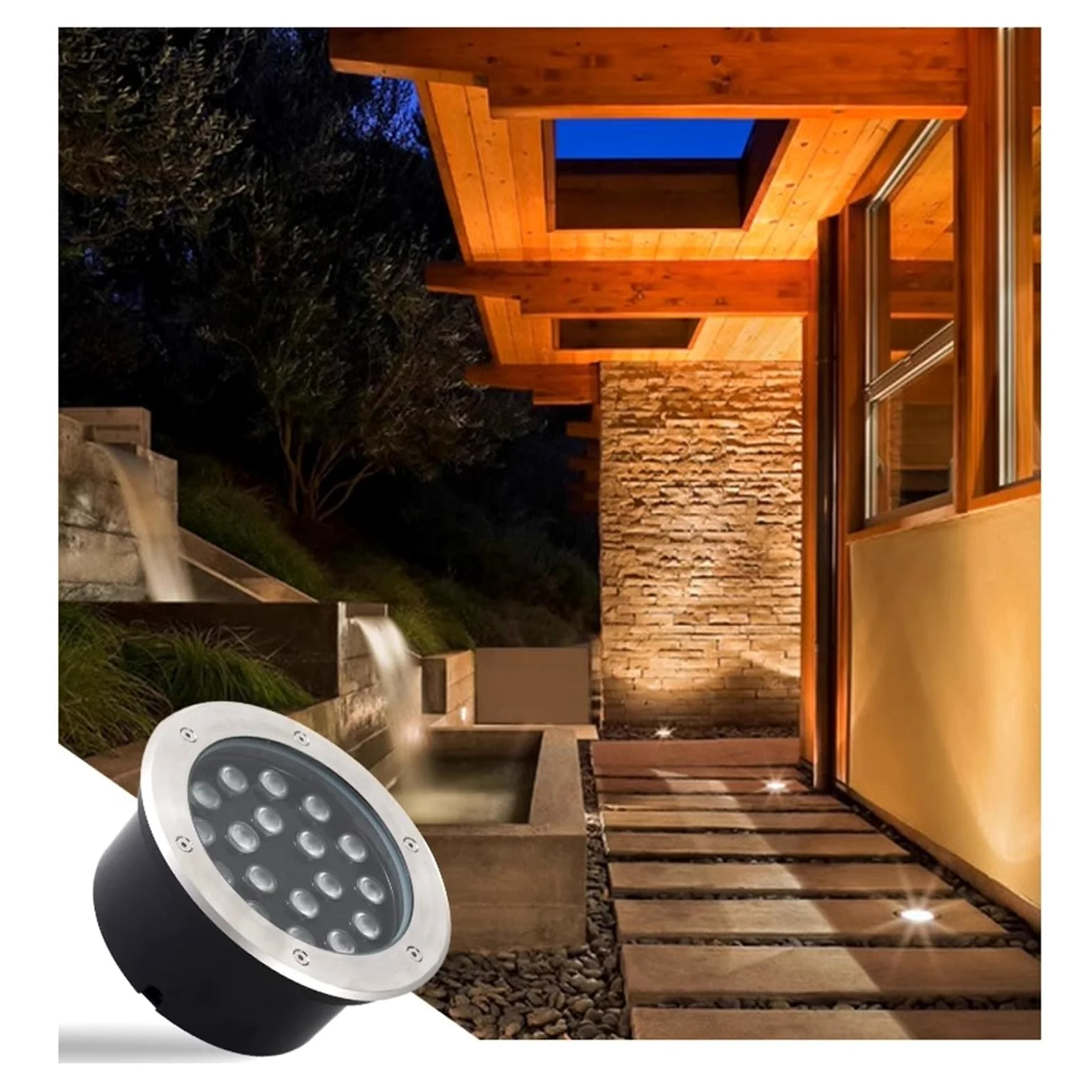 Oświetlenie podziemne LED-reflektory wpuszczane,wodoodporne IP66,zewnętrzne,wpuszczane,12 V,lampa ogrodowa,do patio,ścieżek,trawników,chodników,tarasów,wpuszczane w ziemię (niebieskie,1