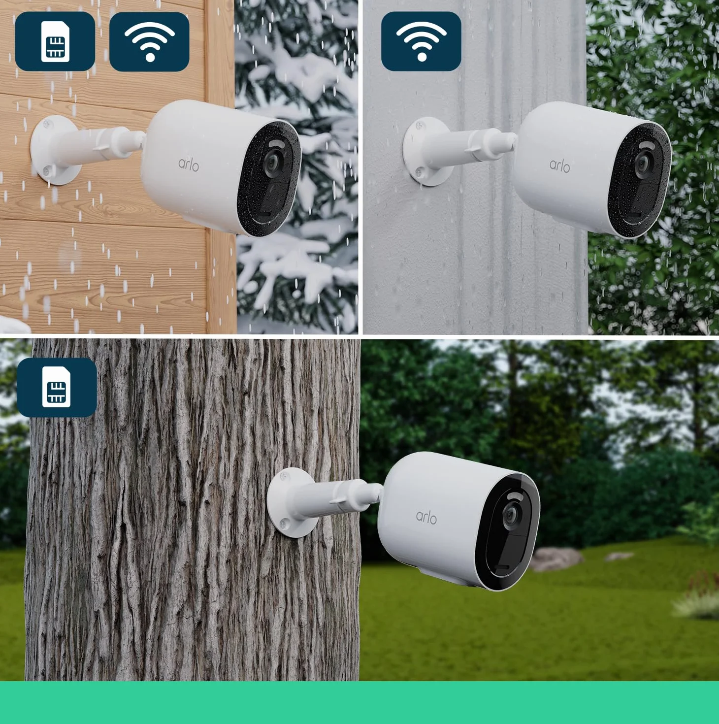 Arlo Go v2 kamera monitorująca bezprzewodowa HD LTE odporna na warunki pogodowe tryb nocny dwukierunkowe audio czujnik ruchu akumulator biała