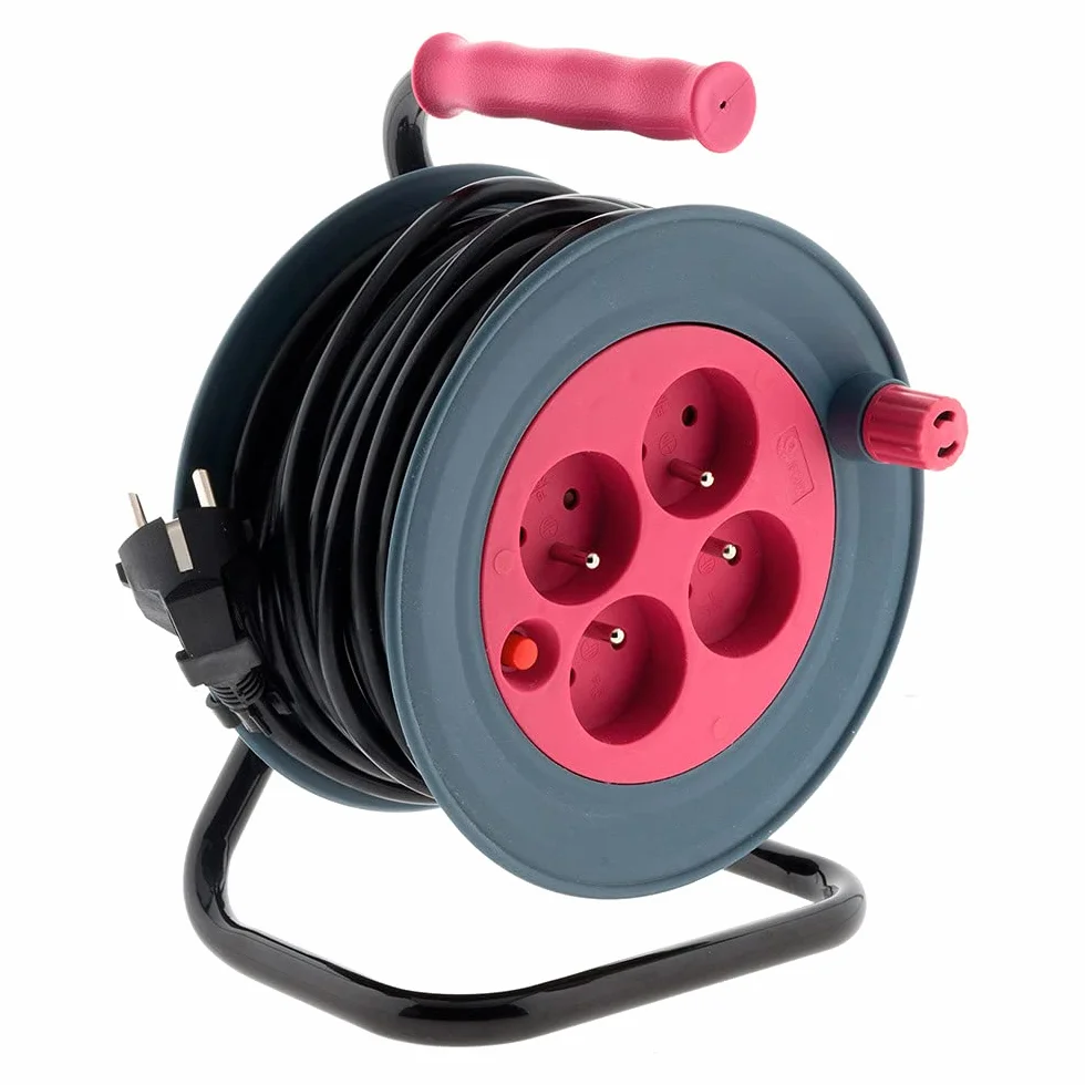 Enrouleur ménager 15 m 3G1 mm² - różowy