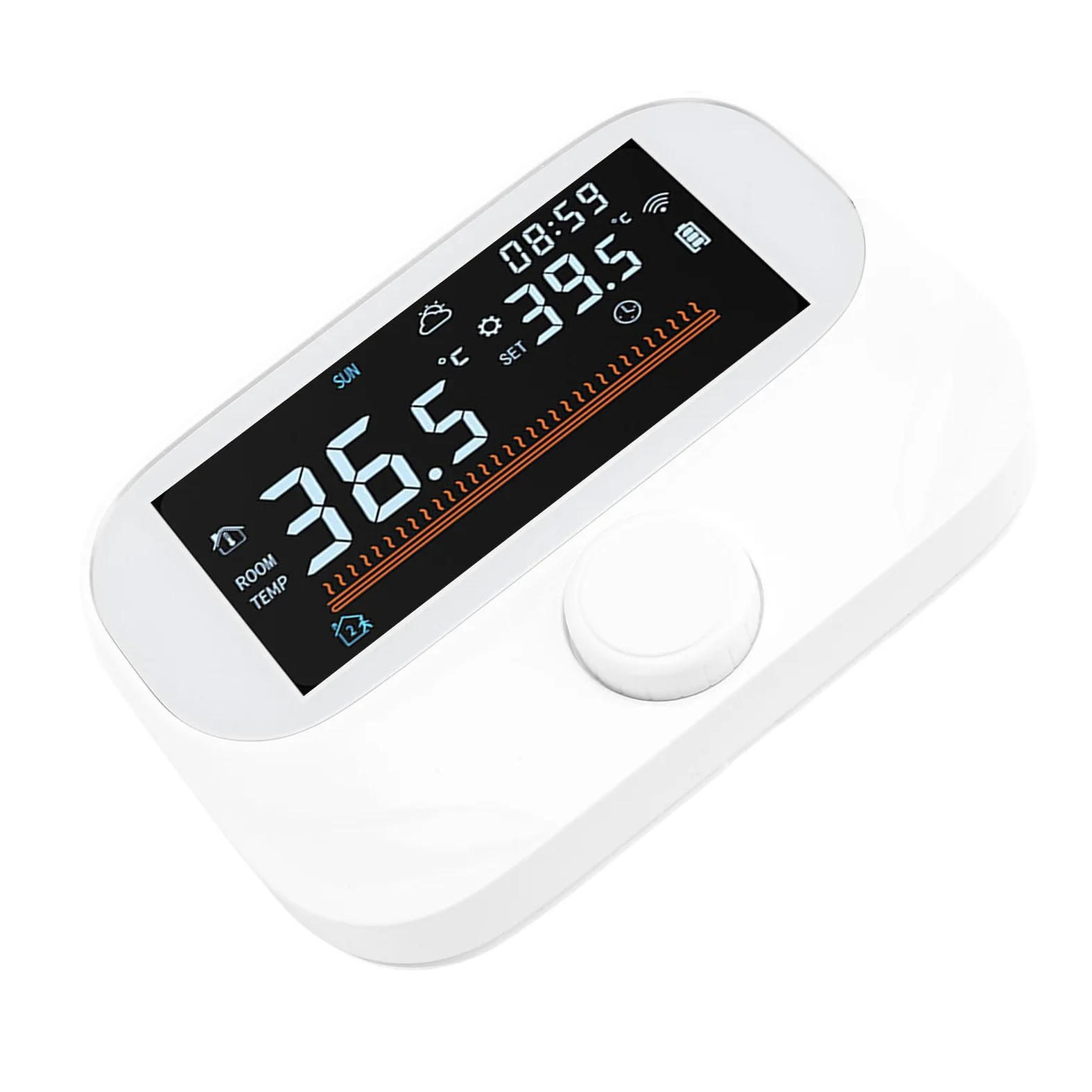 LiebeWH Inteligentny Termostat, Bezprzewodowy Programowalny Regulator Temperatury w Pomieszczeniu ABS z Wyświetlaczem LCD, Sterowanie Głosowe za pomocą Aplikacji, Energooszczędne Ogrzewanie do Użytku